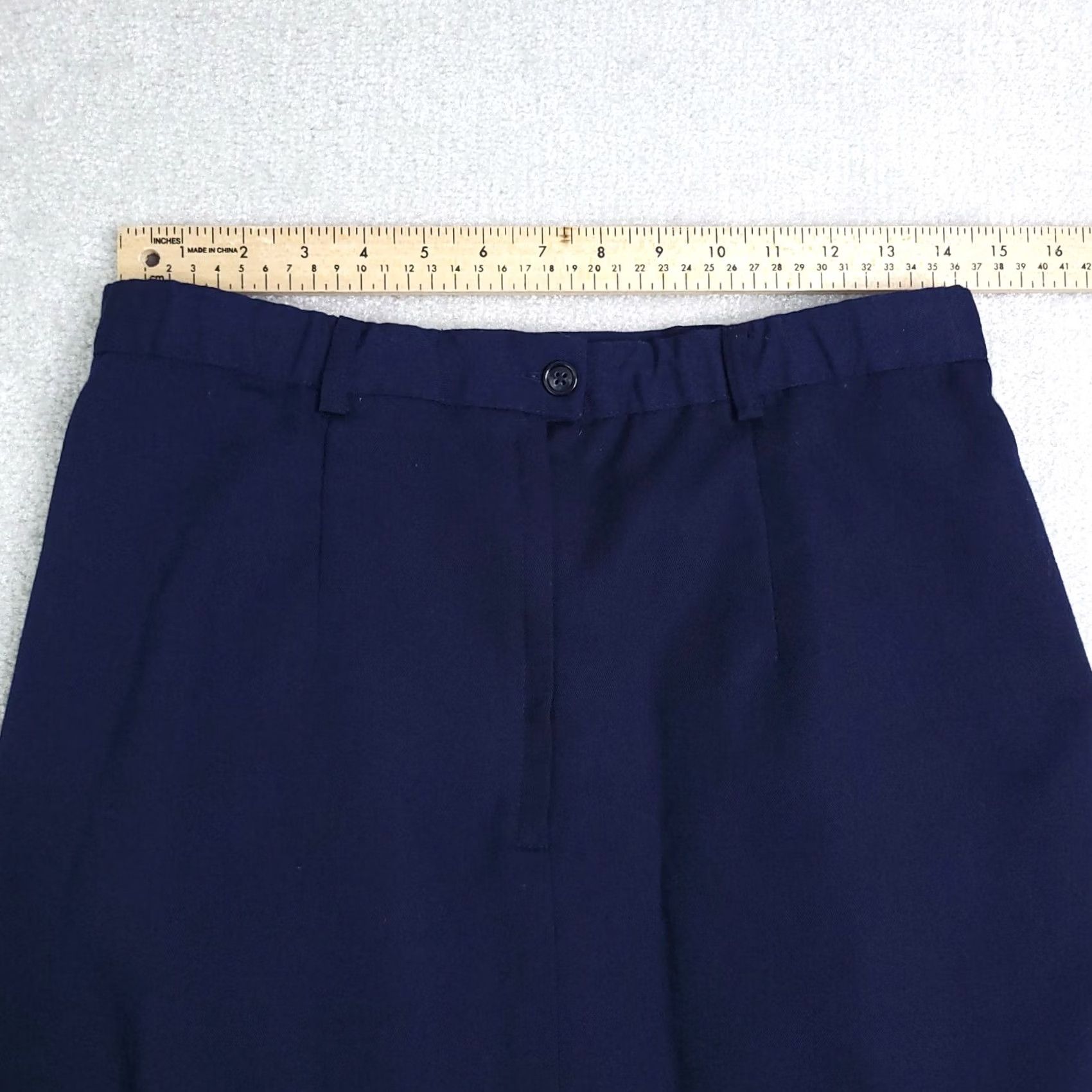 Vintage VINTAGE Lucia Petites Skirt Women's 10 Blue Lined Back Zip Slit Polyester Wool USA Size 32" / US 10 / IT 46 - 2 Thumbnail