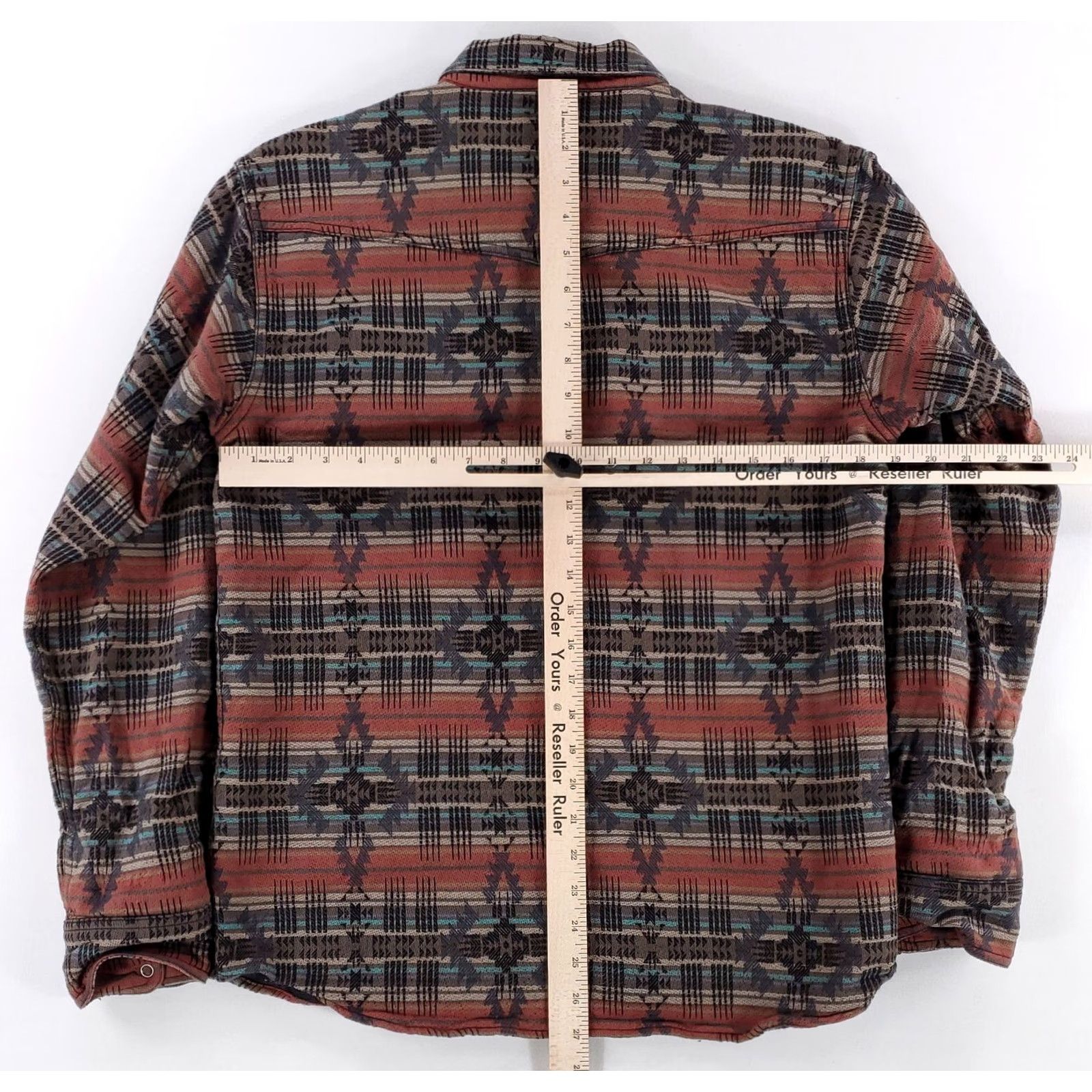 Ariat Ariat Pearl Snap Button Up Shirt Southwest Aztec Knit Long Sleeve Mens M Multicolor Aztec Mens Shirt Size US M / EU 48-50 / 2 - 5 Thumbnail