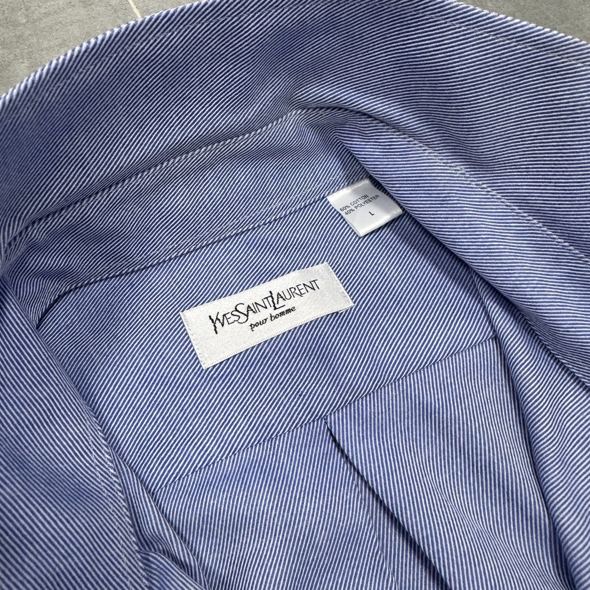 Yves Saint Laurent Vintage Yves Saint Laurent YSL Blue Button Shirt Long Sleeve Size US L / EU 52-54 / 3 - 11 Thumbnail