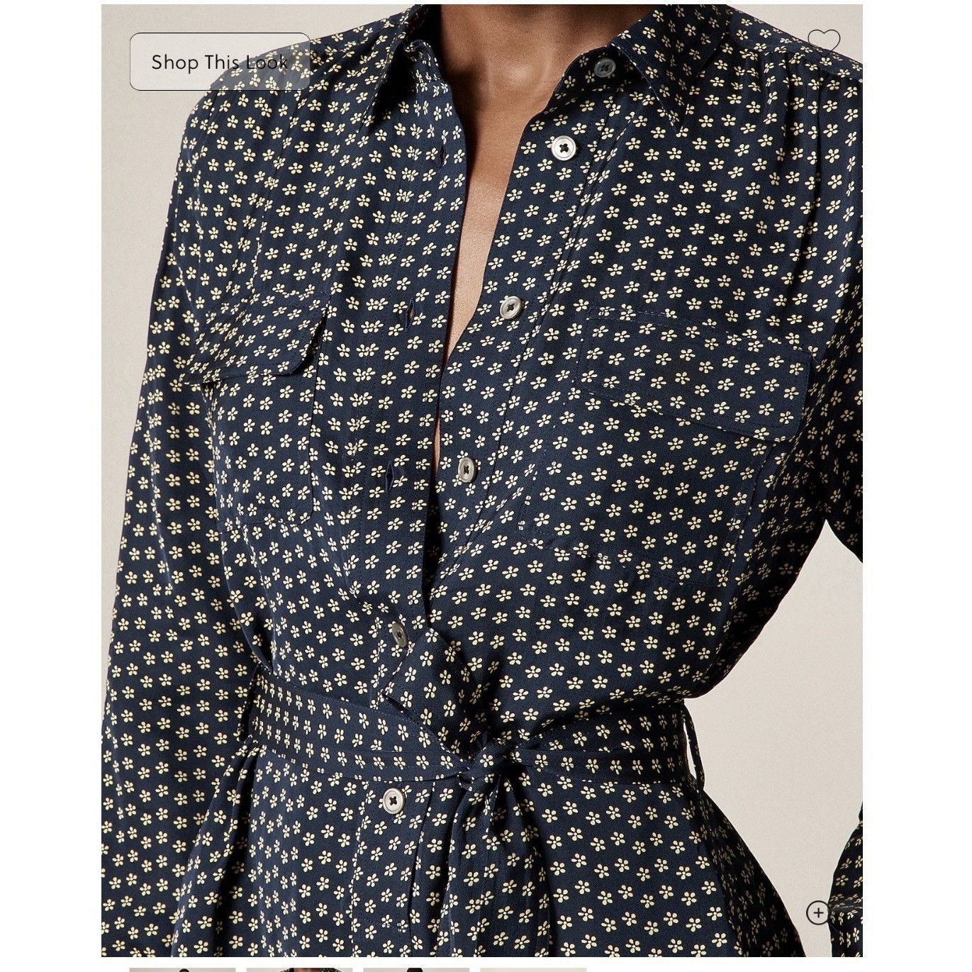 J.Crew J.Crew Tie-Waist Shirt-Dress In Daisy Floral Print Navy Sz 8 Size M / US 6-8 / IT 42-44 - 7 Thumbnail