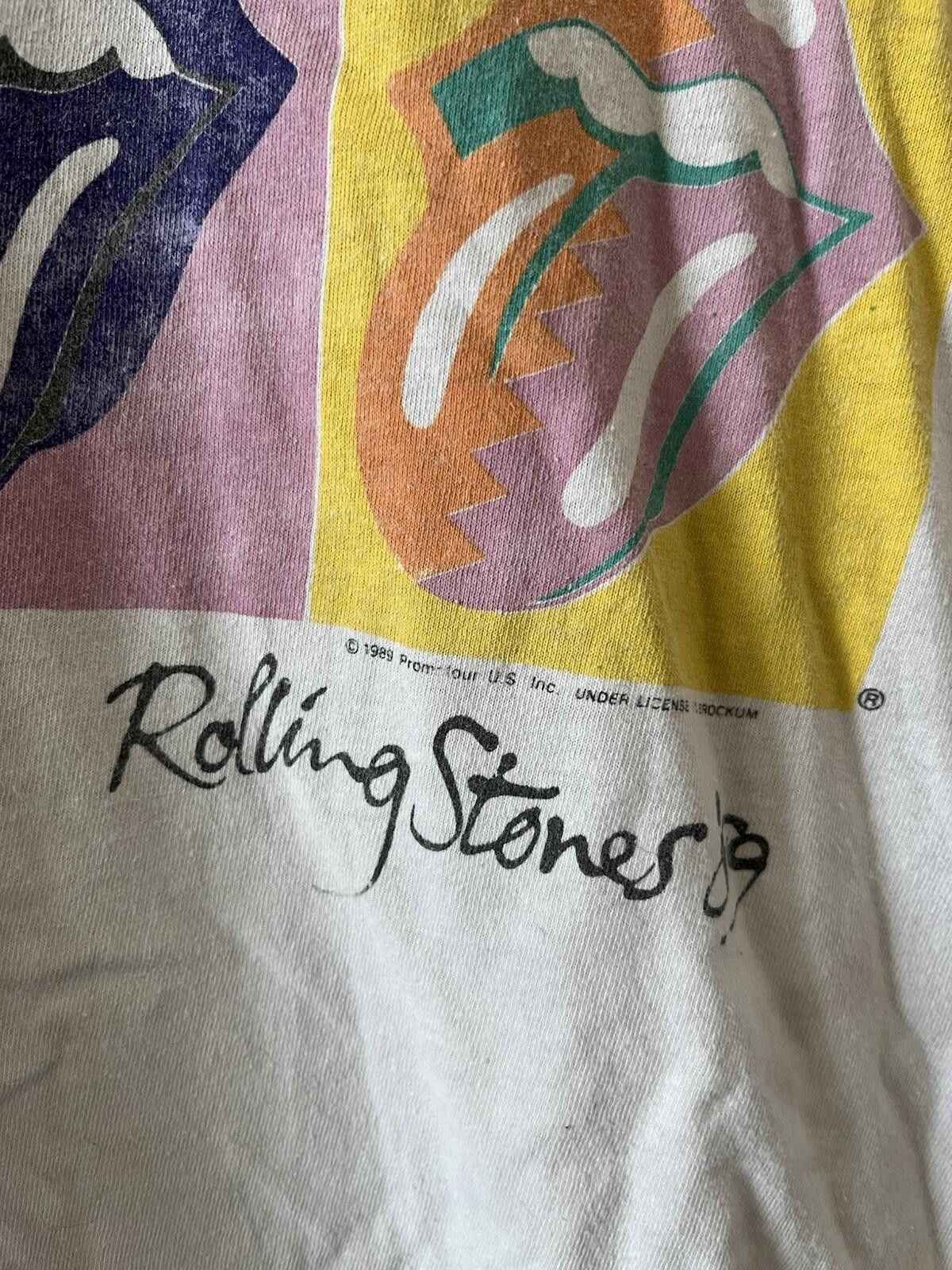 Fruit Of The Loom Vintage 1989 Rolling Stones Steel Wheels Tour T Shirt M/L Size US L / EU 52-54 / 3 - 2 Thumbnail