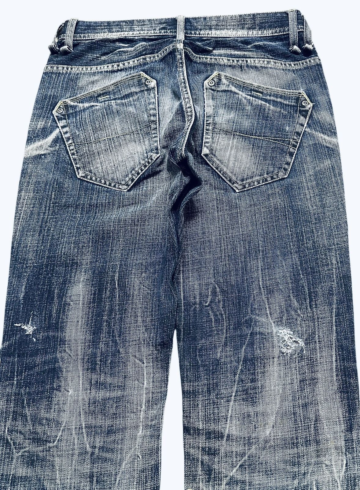 Japanese Brand Vintage Distressed Rattle Trap Faded Wash Baggy Style Size US 29 - 6 Thumbnail