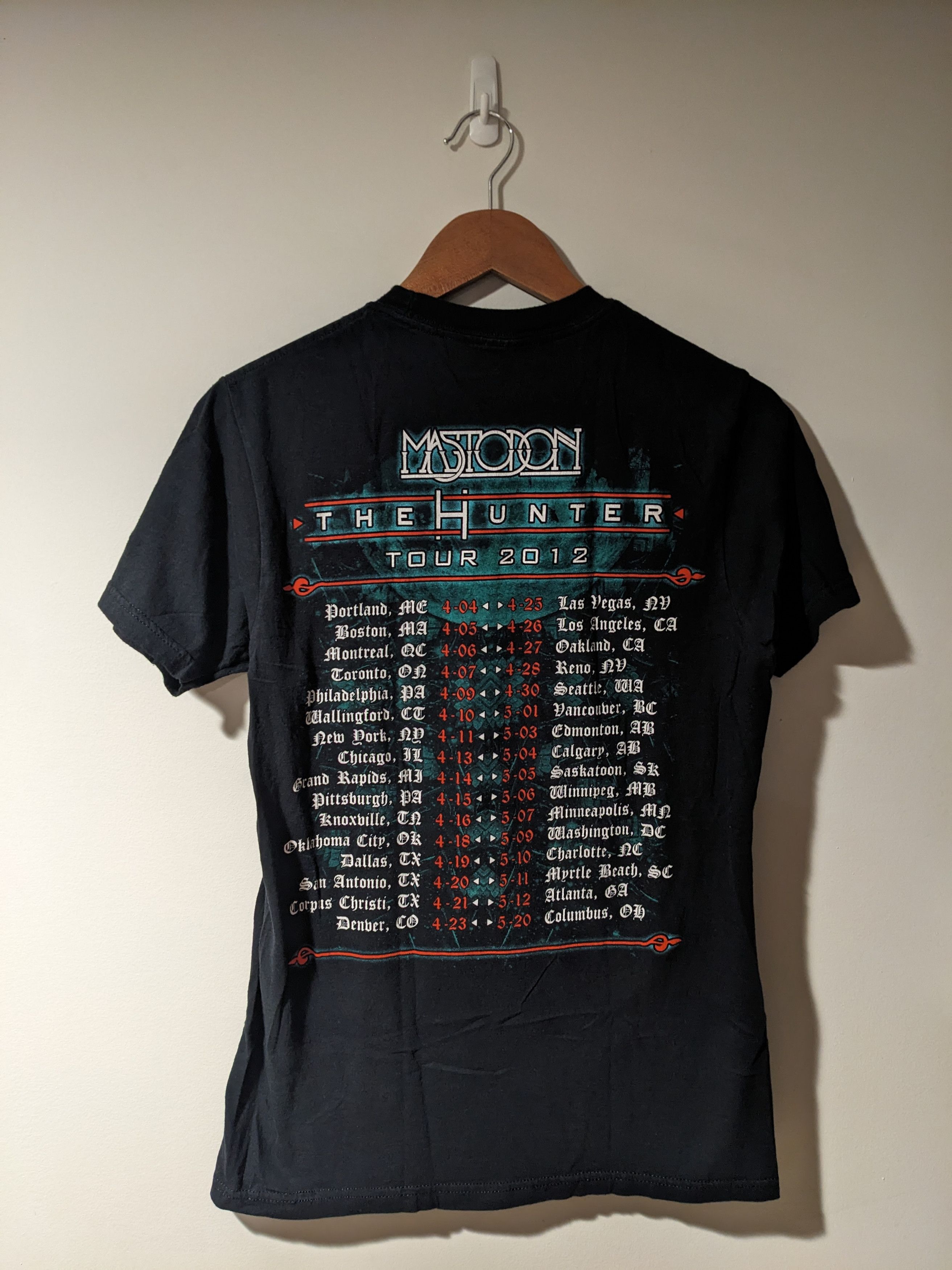 Band Tees × Vintage Vintage 2012 Mastodom The Hunter Tour Black Small T-Shirt Size US S / EU 44-46 / 1 - 5 Thumbnail