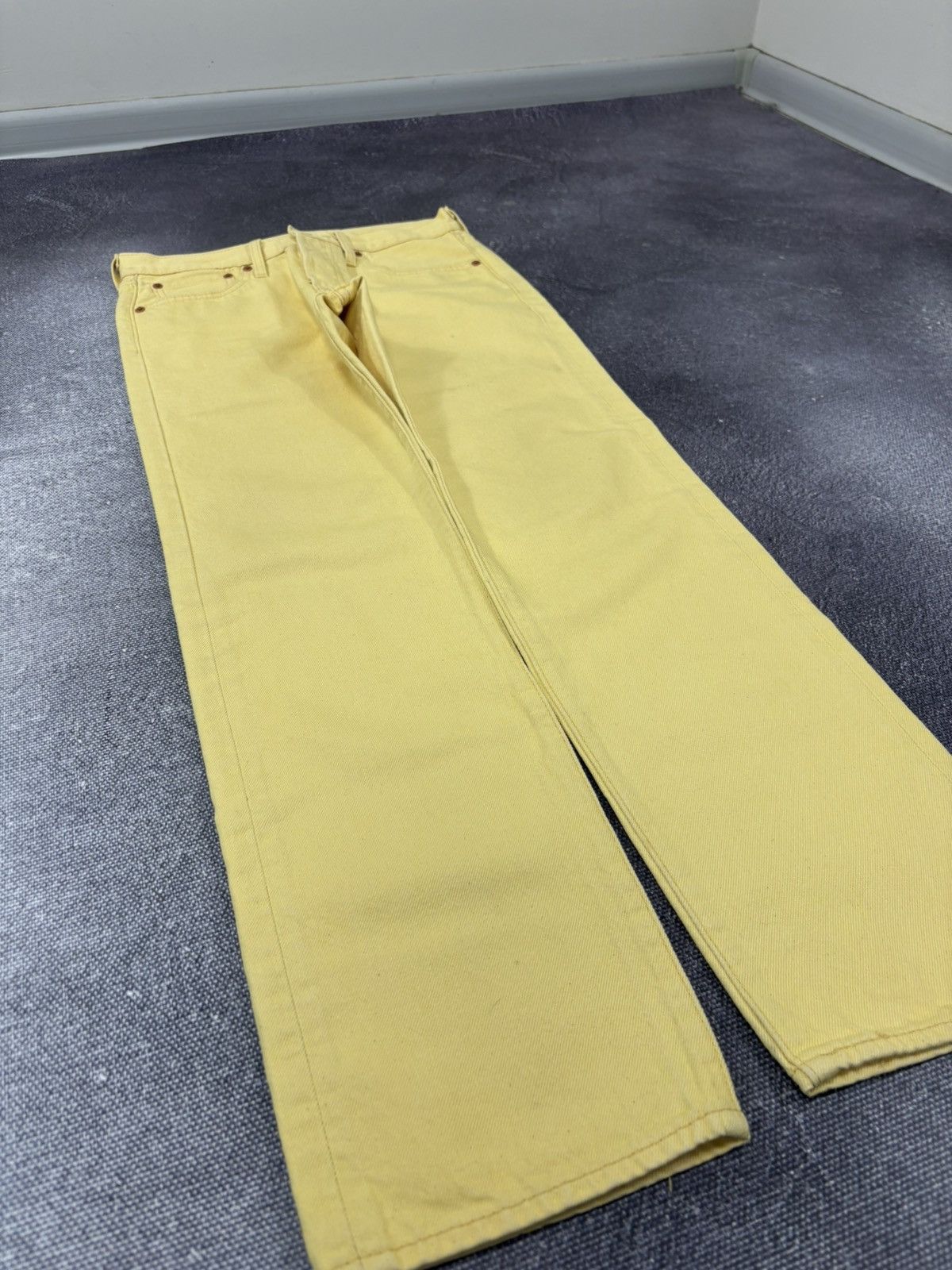 Levi's Levi’s Premium 501 Lemon Tab Slim Fit Yellow Denim Jeans Size US 28 / EU 44 - 12 Thumbnail