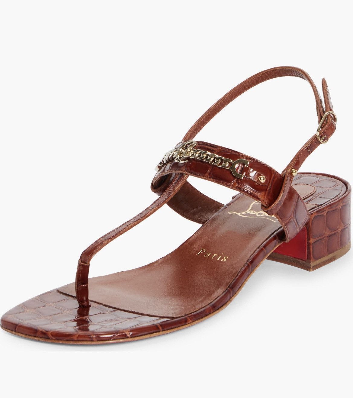 Christian Louboutin CHRISTIAN LOUBOUTIN MJ embellished croc-effect Sandal Size US 5 / IT 35 - 1 Thumbnail