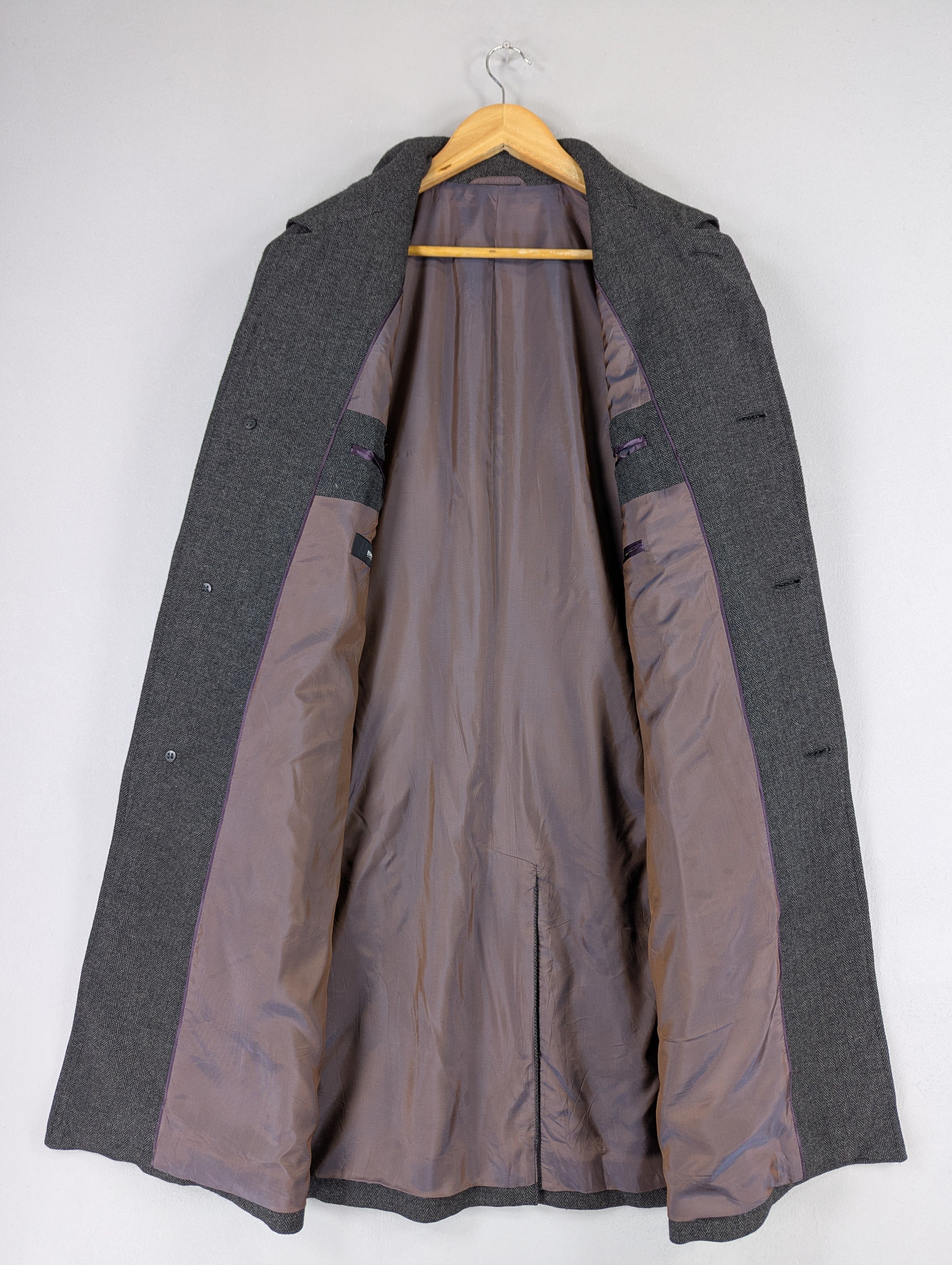 Hugo Boss Boss By Hugo Boss Herringbone Wool Long Coat Jacket Size US M / EU 48-50 / 2 - 8 Thumbnail