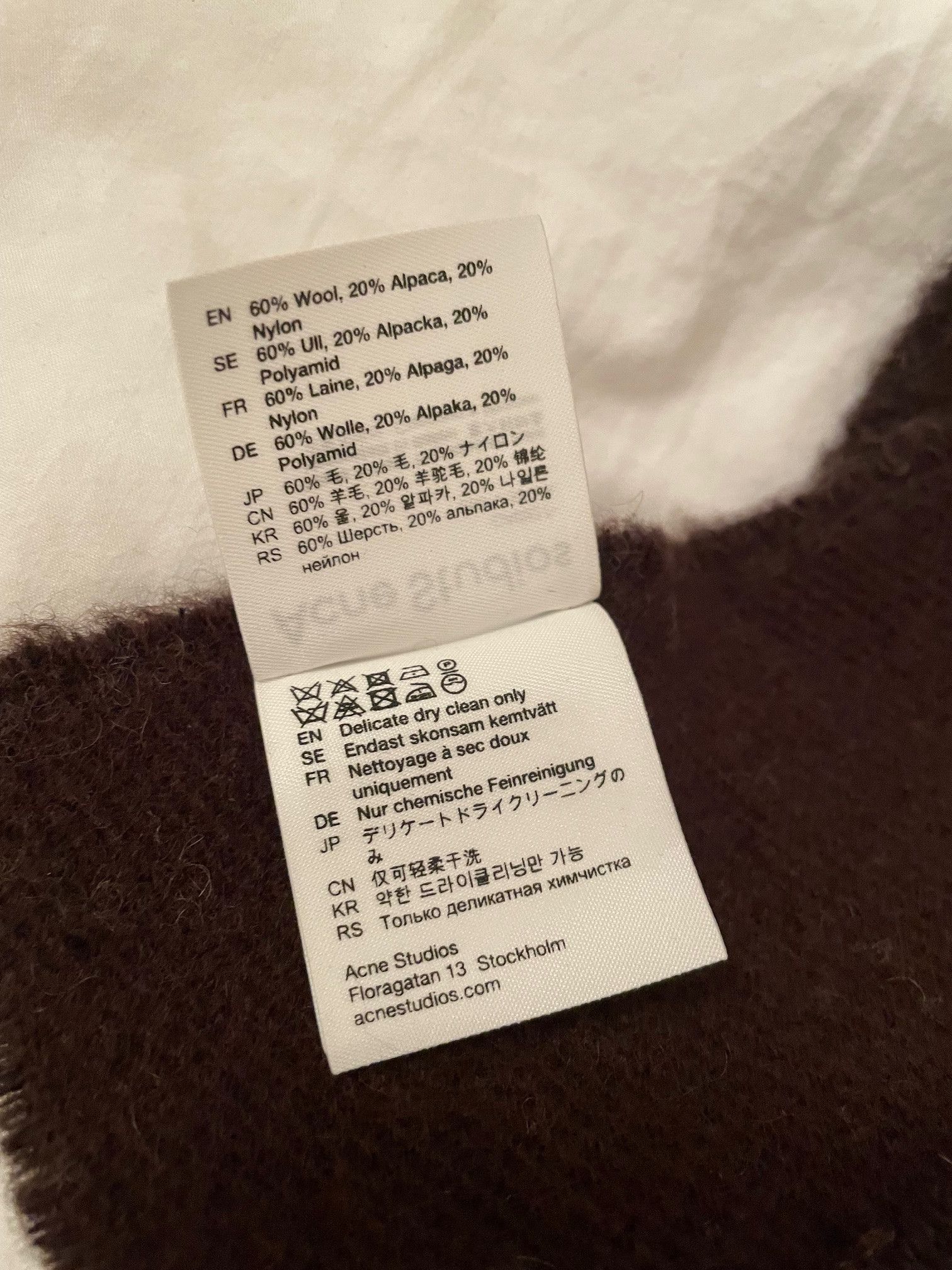 Acne Studios Acne Vasami chocolate brown jaquard brushed wool scarf Size ONE SIZE - 5 Thumbnail