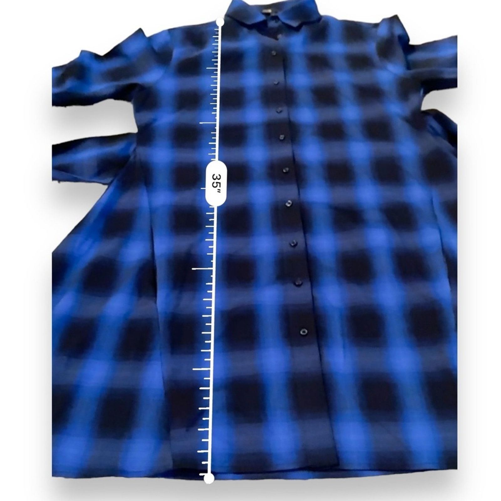 Maje Maje Rulyl Blue & Black Plaid Checkered Tie Front Dress Size L / US 10 / IT 46 - 10 Thumbnail
