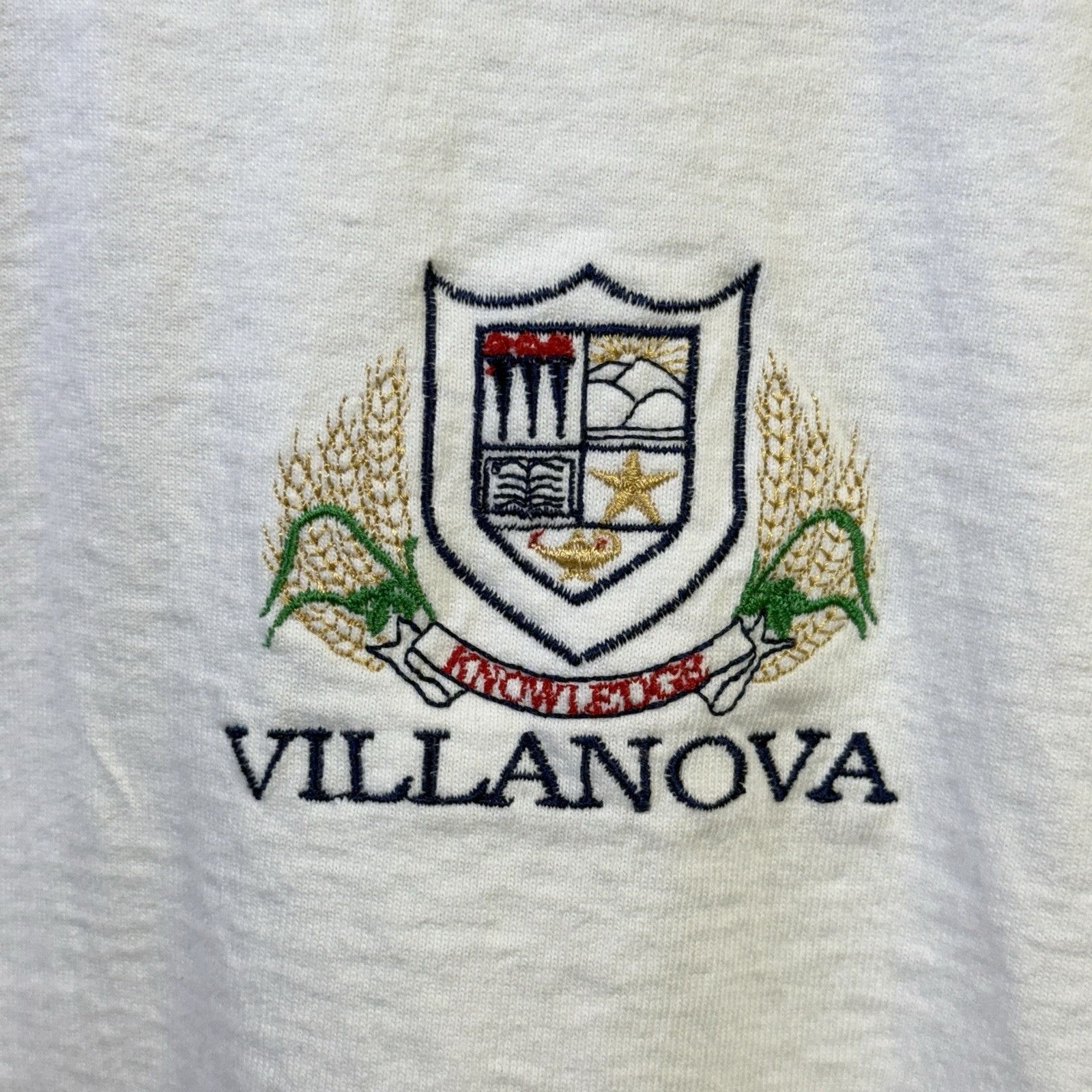 Vintage Vintage 90s Villanova T Shirt Mens Medium 19x25.5 White Embr Size US M / EU 48-50 / 2 - 4 Thumbnail