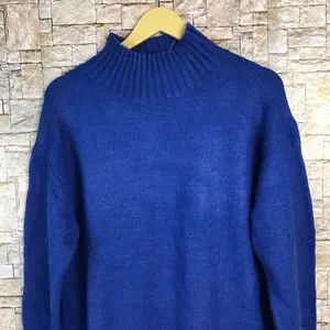 GU × Homespun Knitwear GU Blue plain Knitwear #A655 Size M / US 6-8 / IT 42-44 - 5 Thumbnail