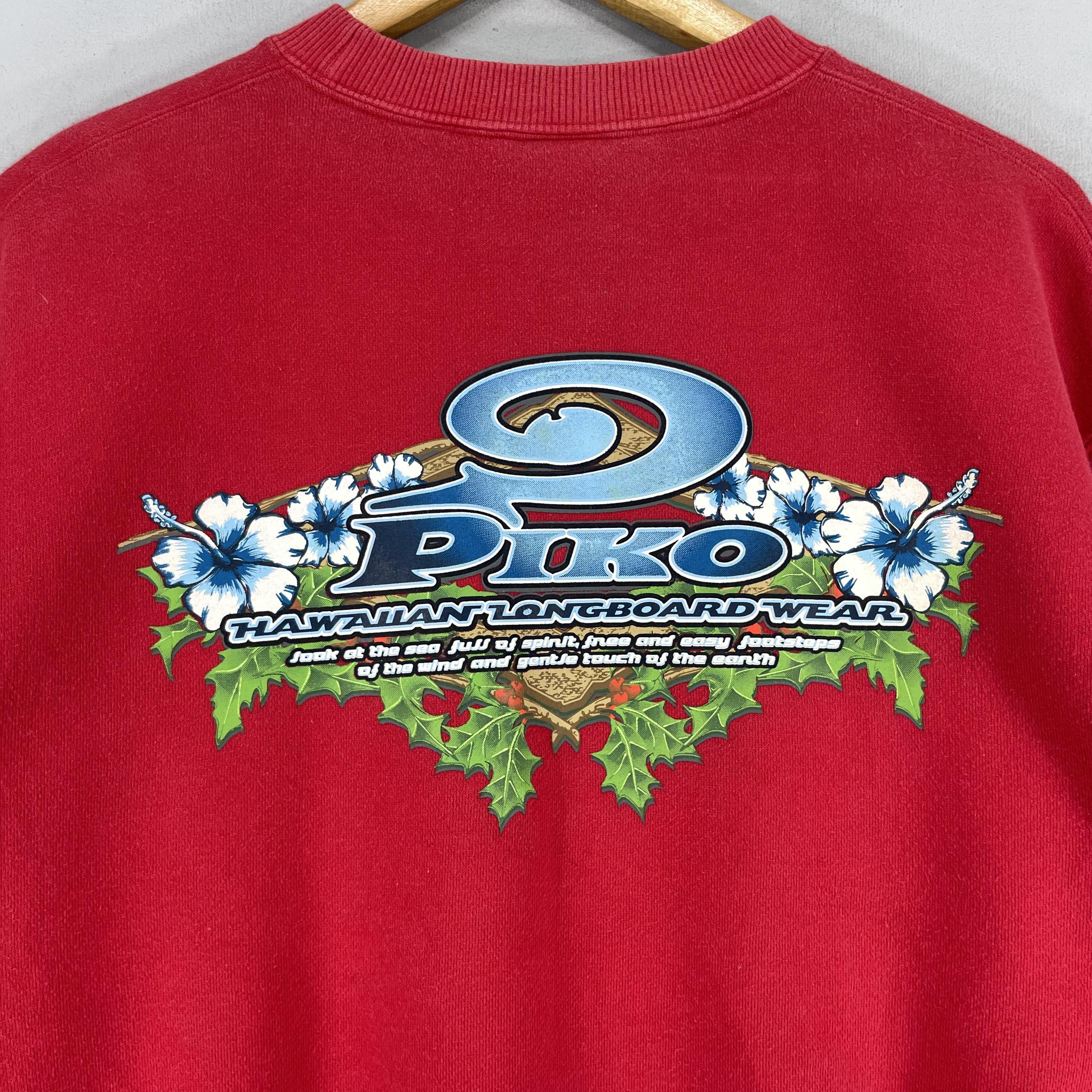 Vintage Vintage PIKO Hawaiian Longboard Back Hit Logo Sweatshirt Size US L / EU 52-54 / 3 - 2 Thumbnail