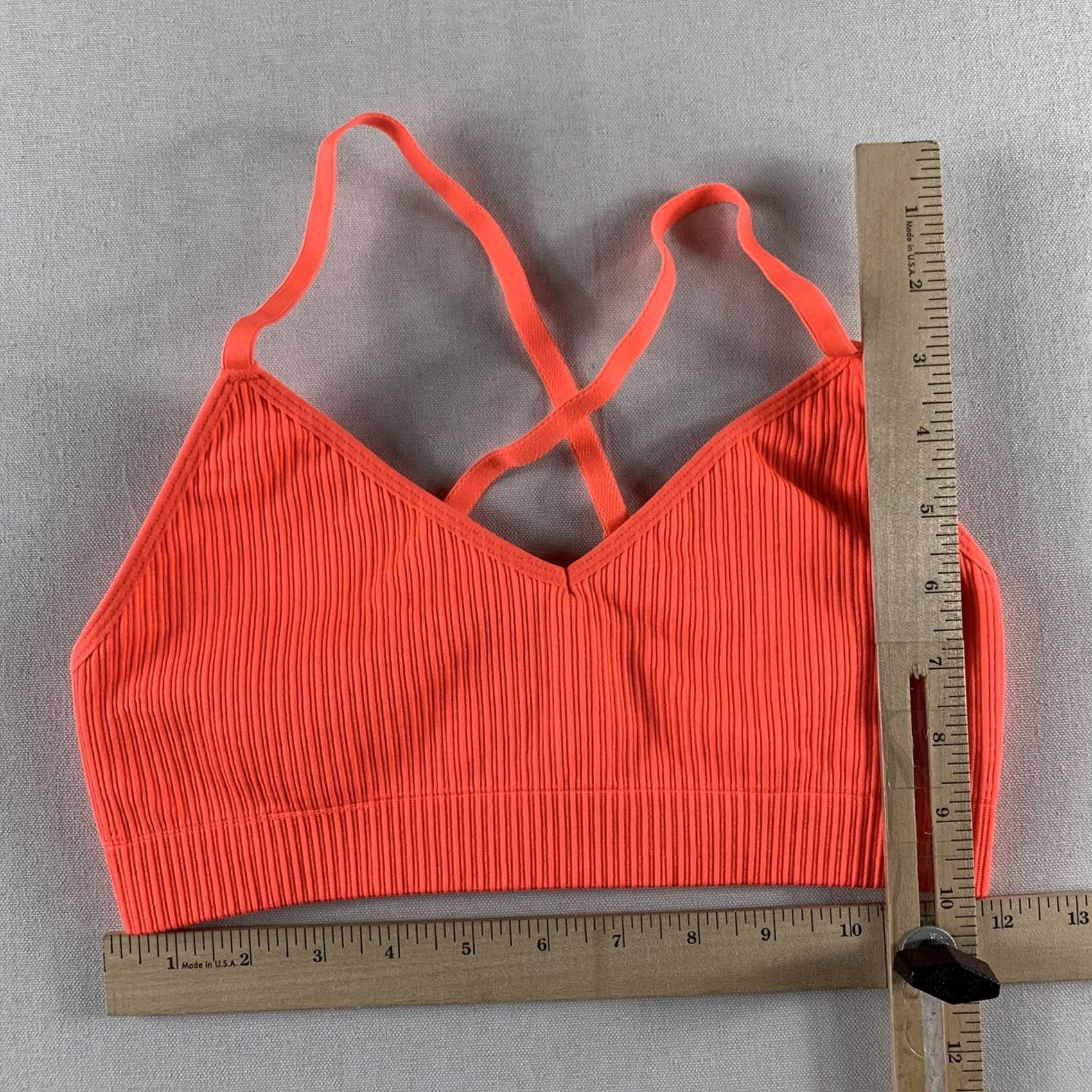 Good American GOOD AMERICAN ACTIVEWEAR TOP WOMENS SIZE 1/2 NEON ORANGE CROSS STRAP NYLON Size XS / US 0-2 / IT 36-38 - 3 Thumbnail