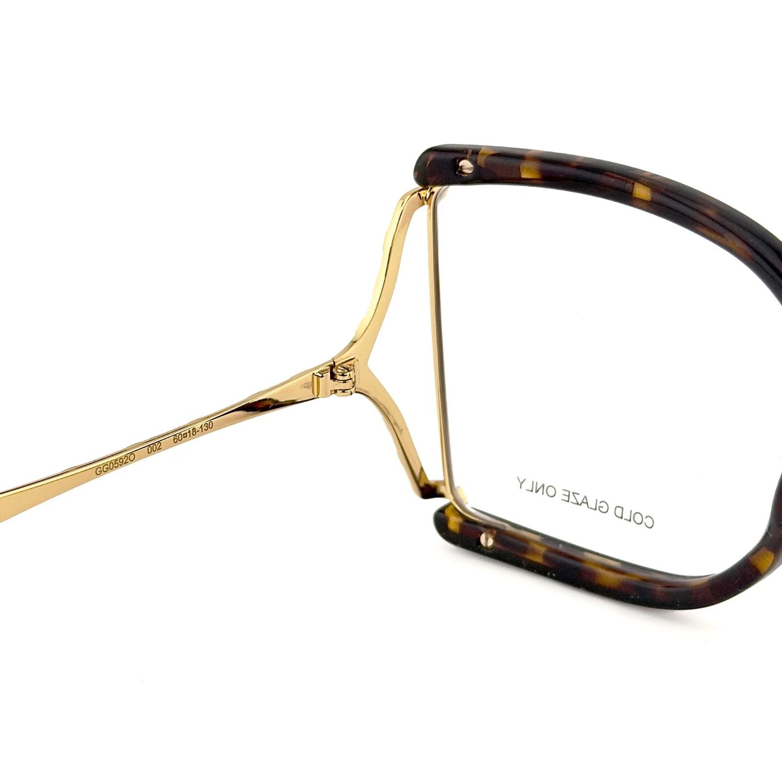 Gucci GUCCI GG0592O 0592 Brown Gold Stripe Retro Eyeglasses 002 Size ONE SIZE - 6 Thumbnail
