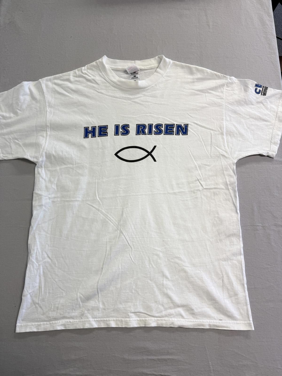 Fruit Of The Loom He Is Risen Jesus Fish T-shirt CWC Ministres Bible Quote XL Size US XL / EU 56 / 4 - 1 Thumbnail