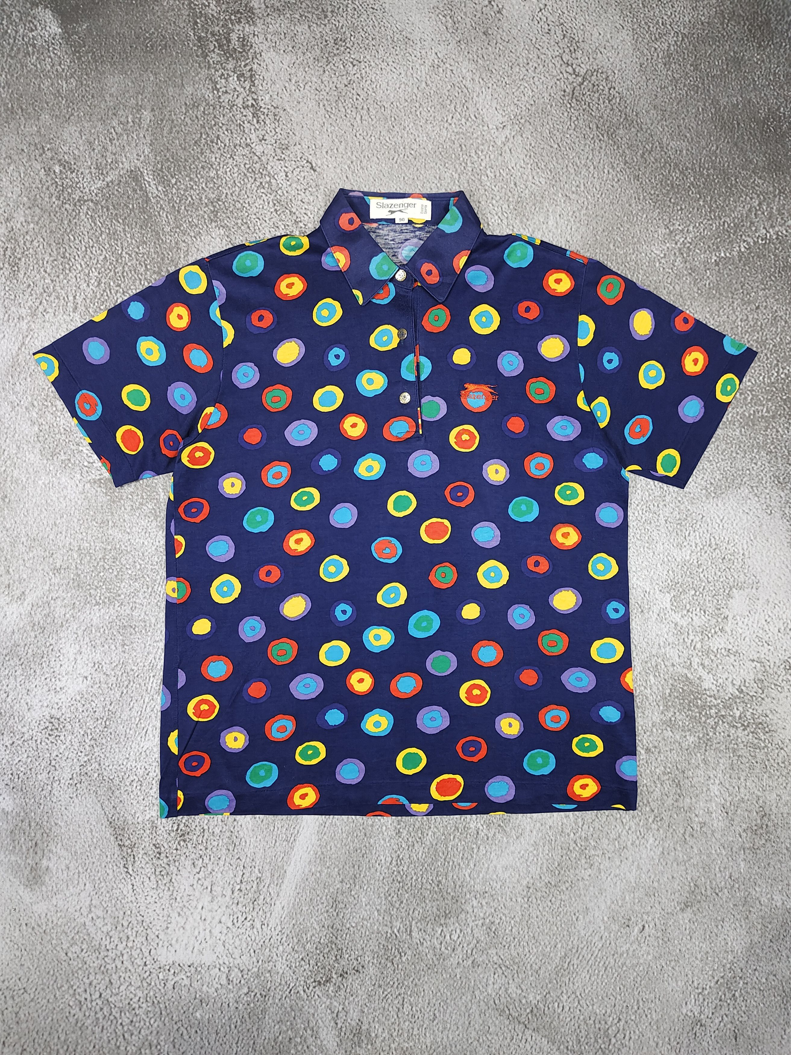 Grand Slam 90s Slazenger Sport- Retro Multicolor Polka Dot Print Polos Size M / US 6-8 / IT 42-44 - 1 Thumbnail