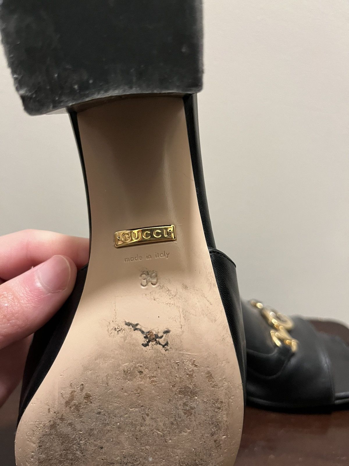 Gucci Gucci Black 624305 Zumi Interlocking G Leather Slide Sandals Size US 9 / IT 39 - 5 Thumbnail