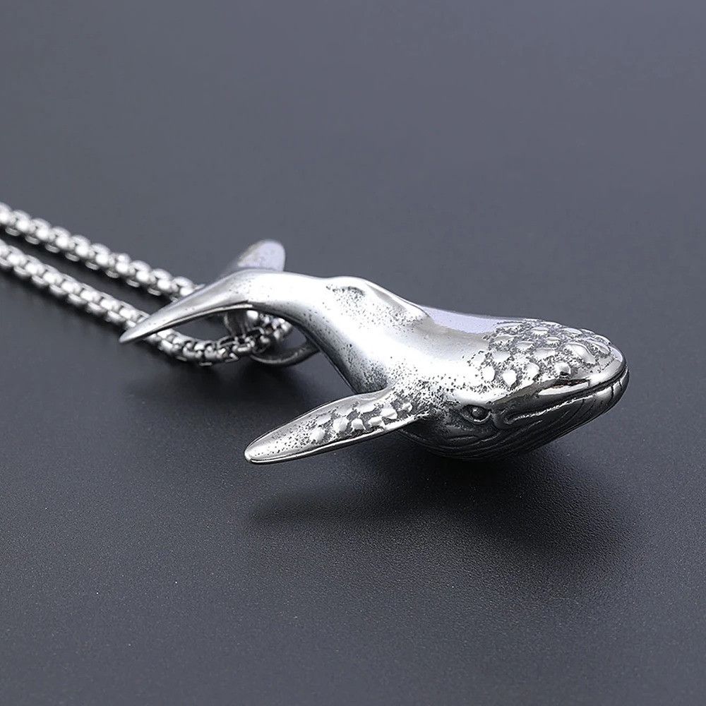 Vintage Whale Pendant Necklace Size ONE SIZE - 2 Thumbnail