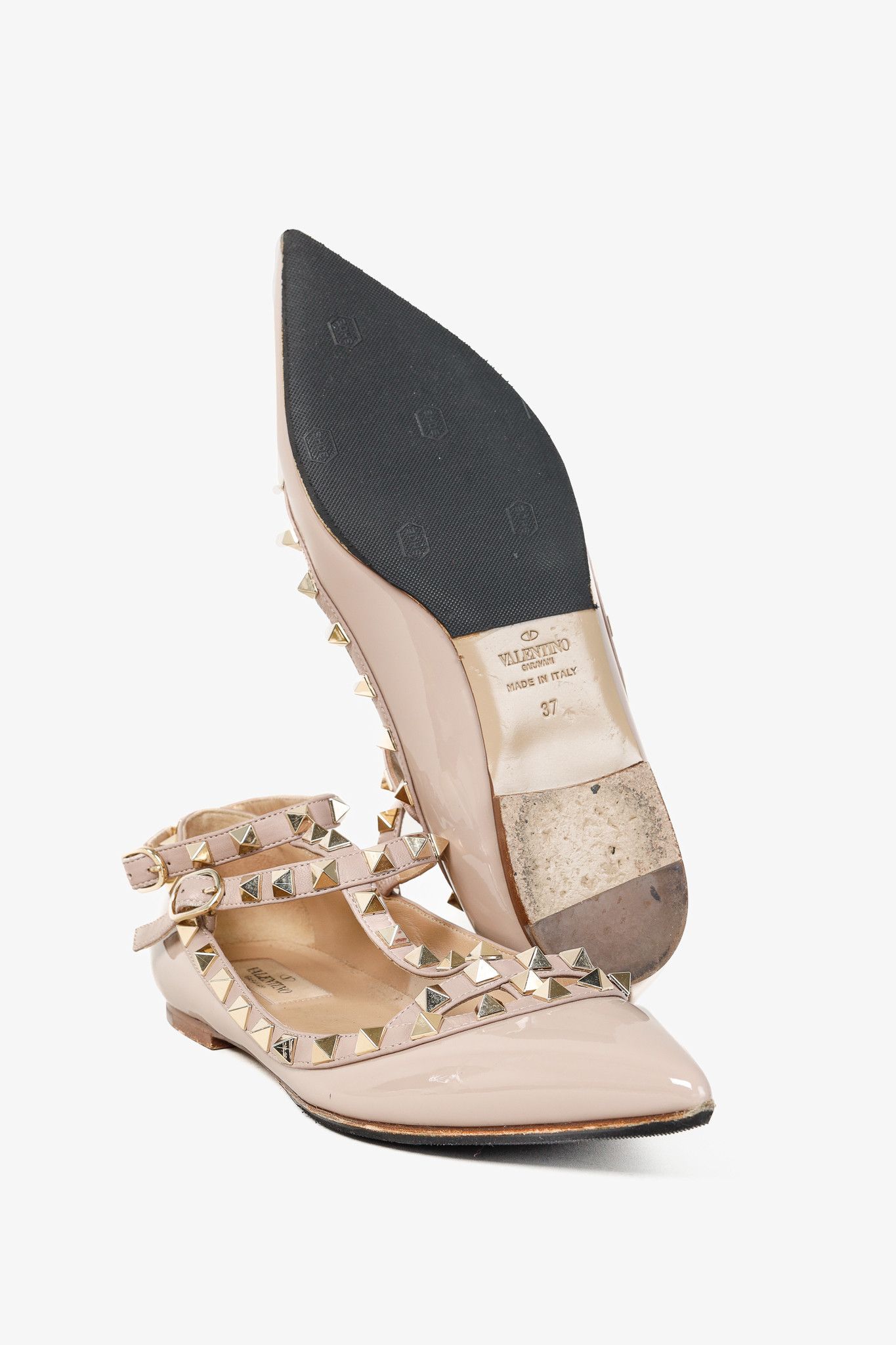 Valentino Valentino Garavani Rockstud Patent Ankle Strap Flats Size US 6.5 / IT 36.5 - 4 Thumbnail