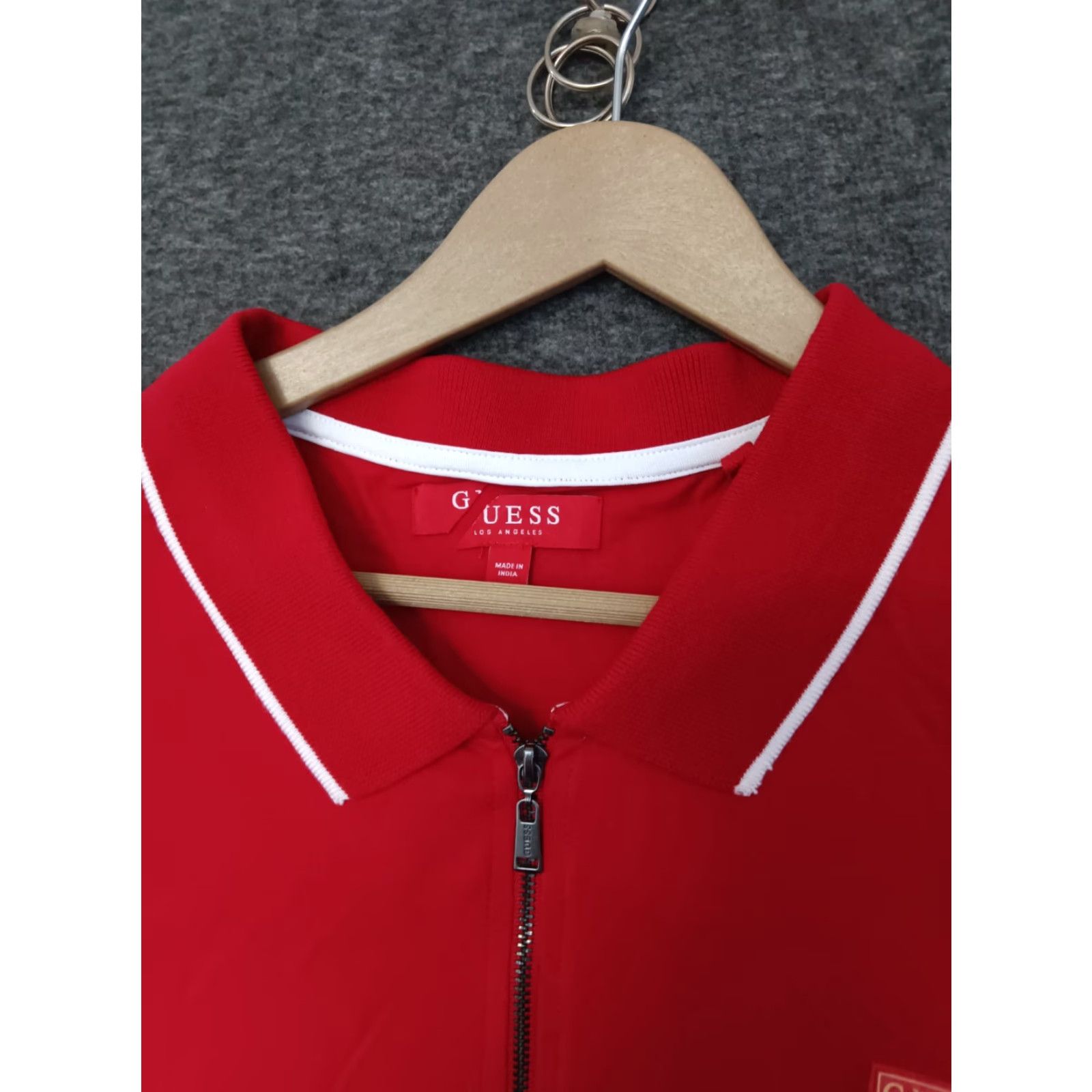 Guess GUESS Polo Shirt Red 1/4 Zip Short Sleeve Fresh Casual 2XL Mens Polo Red 1/4 Zip Logo Short Sleeve 2XL Size US XXL / EU 58 / 5 - 3 Thumbnail