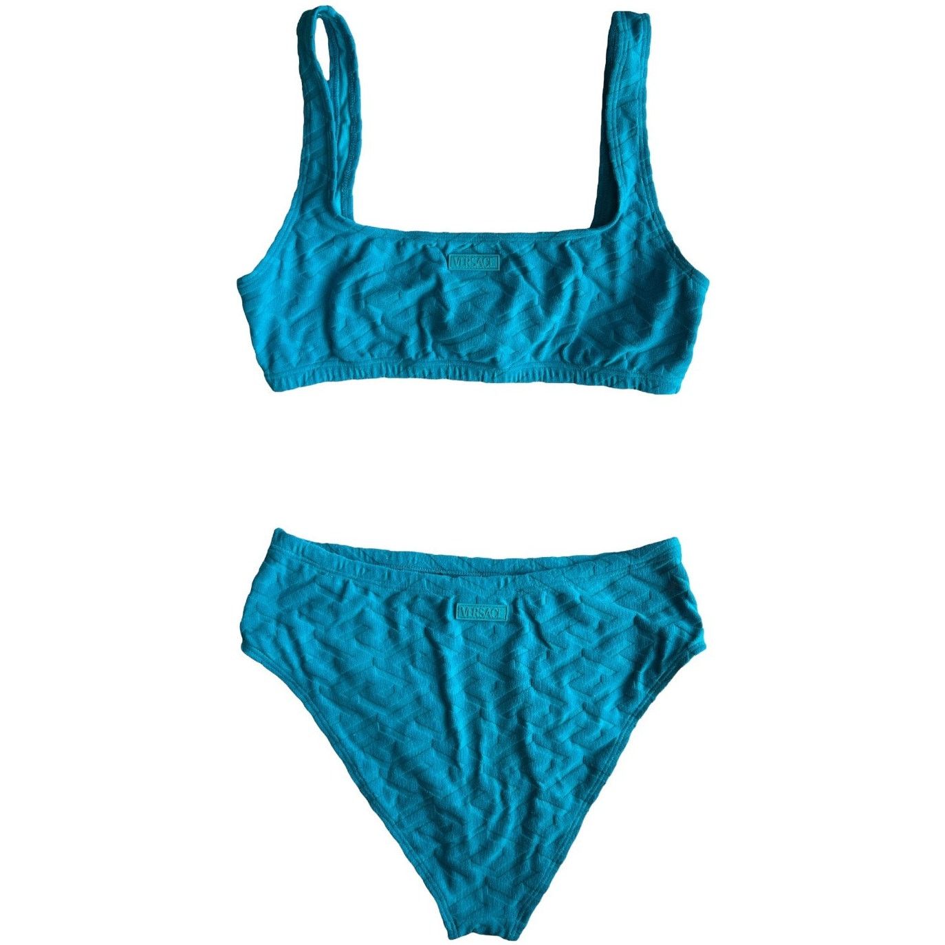 Calvin Klein VERSACE Greca Sponge Knit Bikini Top and Bottom Set, XS Size ONE SIZE - 2 Thumbnail