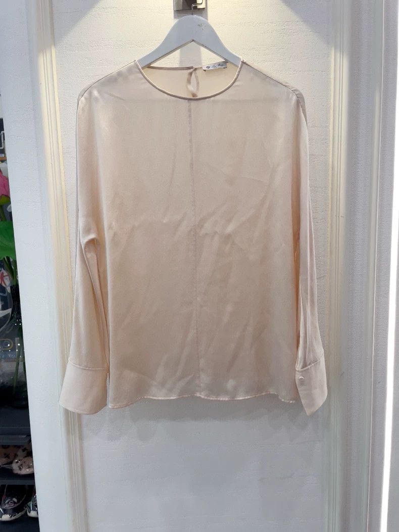 Loro Piana LORO PIANA Light-colored silk top Size S / US 4 / IT 40 - 1 Thumbnail