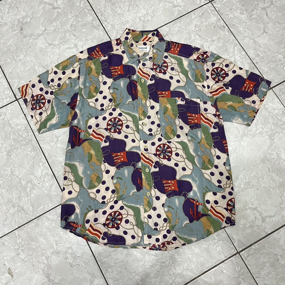 Kapital DELETE TODAY‼️Cassoni Italy Silk Shirt Nautical Vintage Size US S / EU 44-46 / 1 - 2 Thumbnail