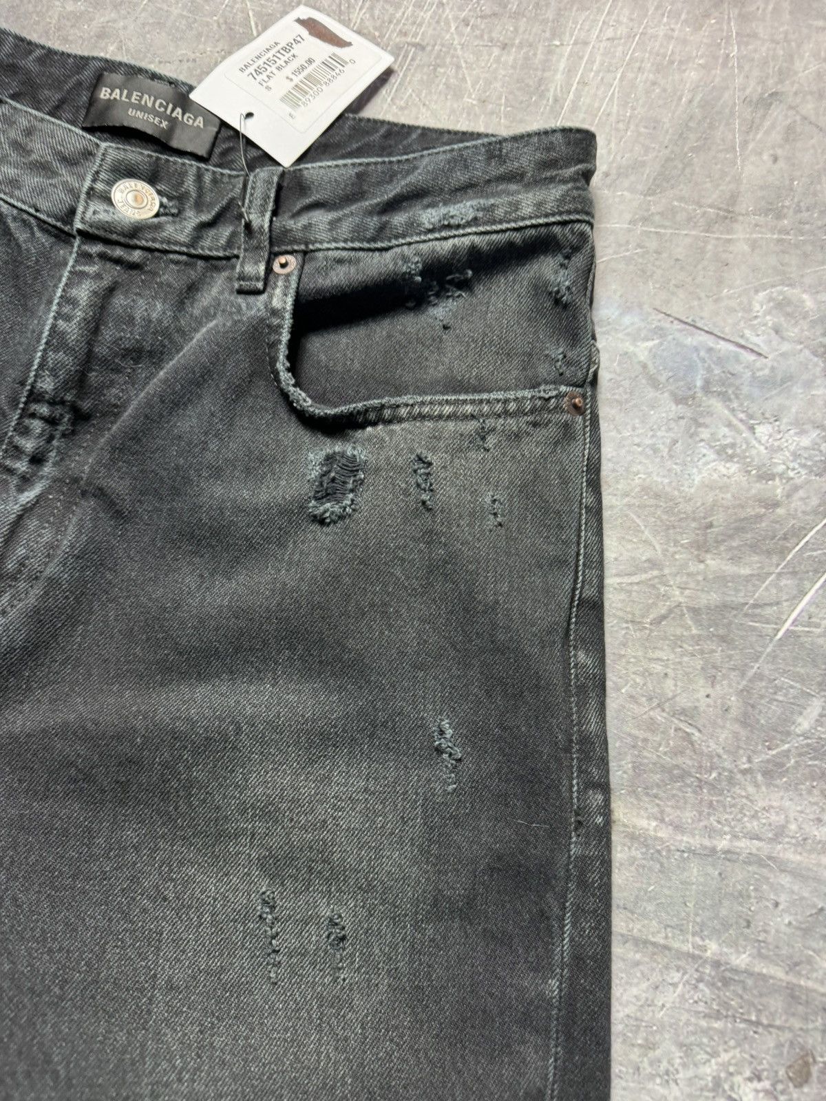 Balenciaga Balenciaga Destroyed Dirty Denim Jeans in Black Size US 30 / EU 46 - 5 Thumbnail