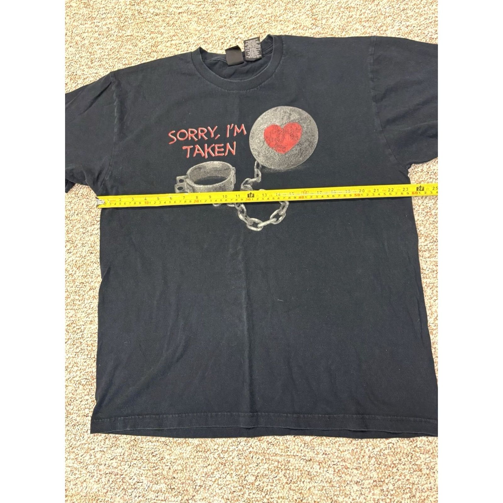 Vintage VINTAGE Ace Of Hearts T-Shirt Black XL Adults Short Sleeve "Sorry I’m Taken" Mens Size US XL / EU 56 / 4 - 6 Thumbnail