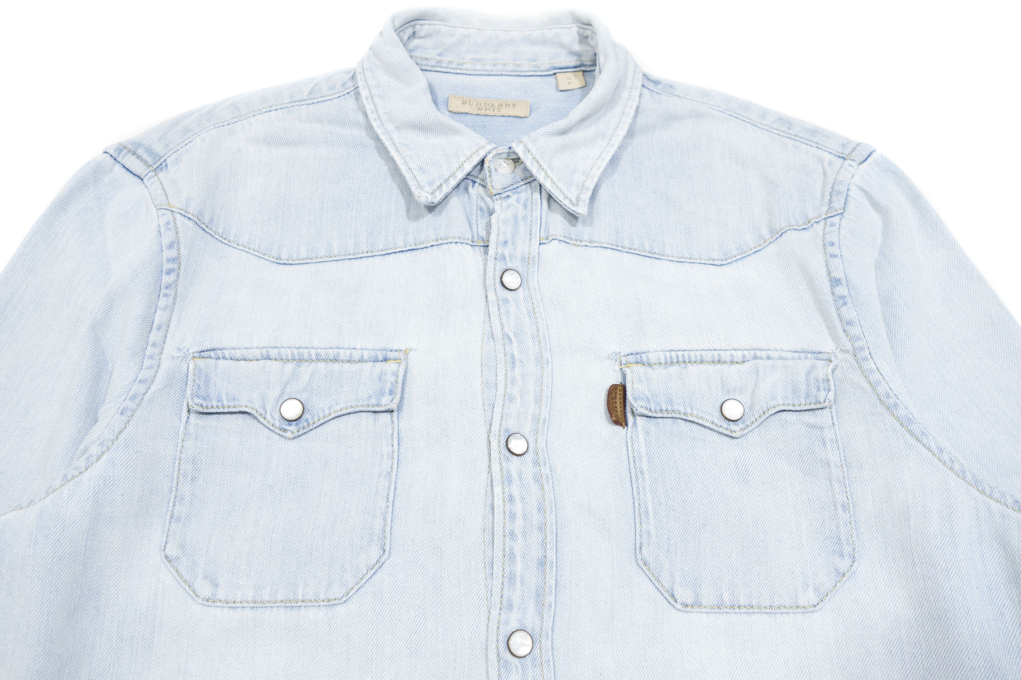 Burberry Brit Western Light Blue Washed Denim Shirt Size US S / EU 44-46 / 1 - 3 Thumbnail