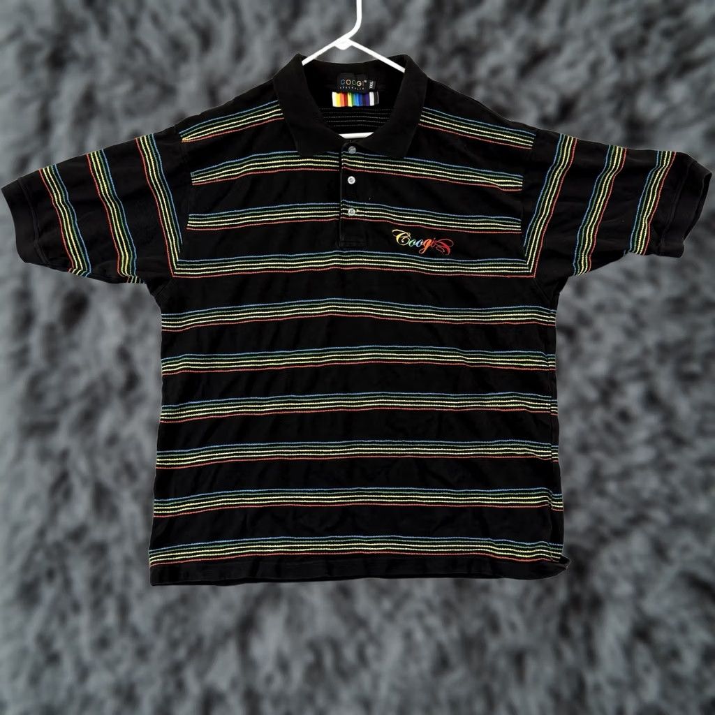 Coogi VINTAGE COOGI Shirt Men 2XL Black Polo Striped Textured Y2K Short Sleeve Hip Hop Shirt Mens 90s Grunge Retro City Short Sleeve Polo Polo Size US XXL / EU 58 / 5 - 1 Thumbnail
