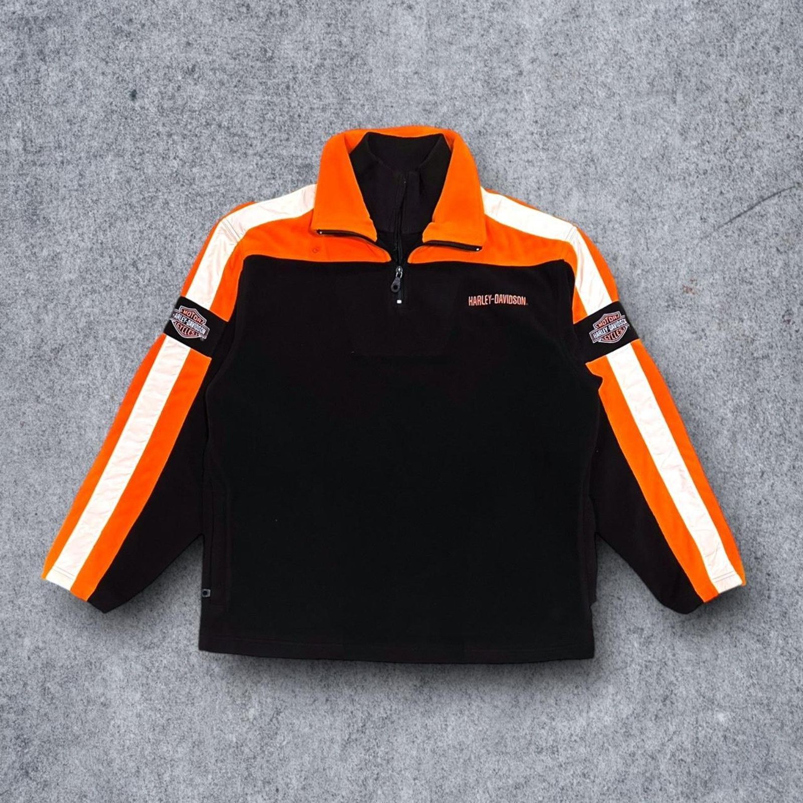 Harley Davidson Harley-Davidson Black Fleece Quarter-Zip w/ Orange Stripes Size US L / EU 52-54 / 3 - 1 Thumbnail