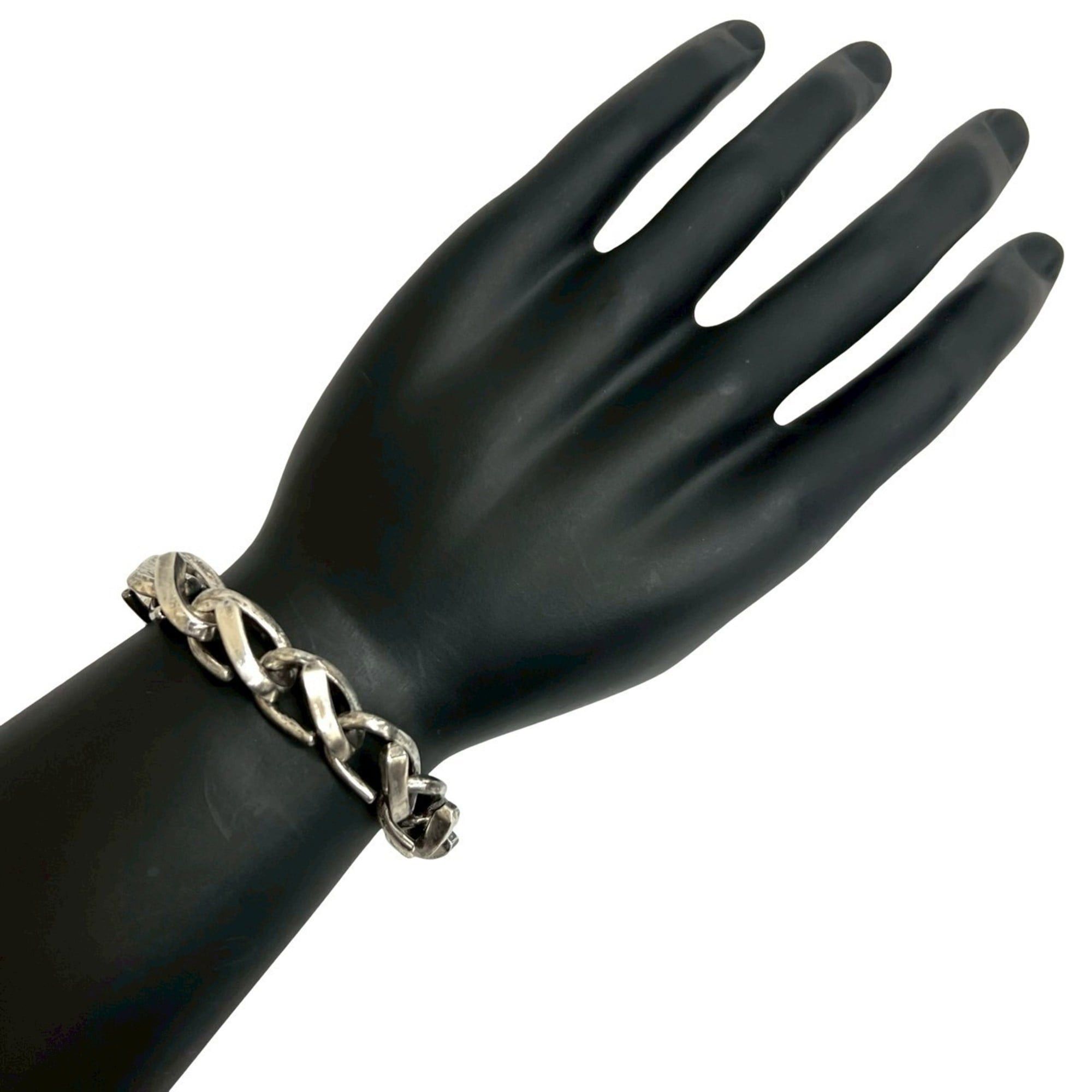 TIFFANY & Co. Tiffany Forge Large Link Bracelet 925 Sterling Silver Chain Bangle 46943