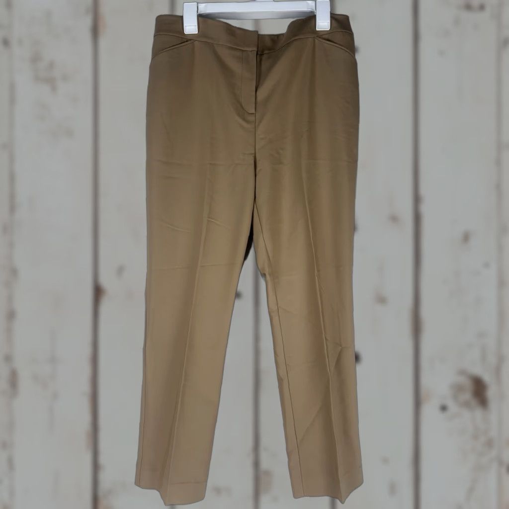 Vintage Chico's Dress Pants Women Size 10 Tan Slimming Stretch Pockets Easy Care Machine Washable Womens Size 32" / US 10 / IT 46 - 1 Thumbnail