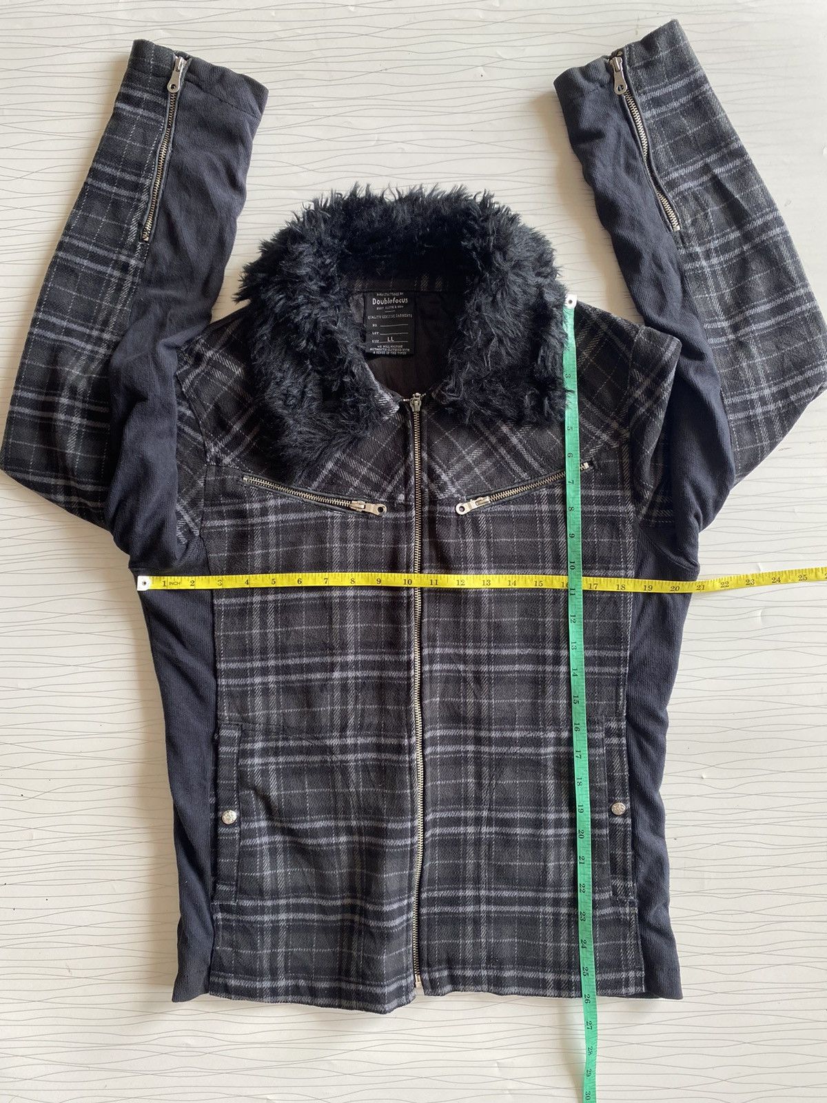 If Six Was Nine × Japanese Brand × Seditionaries Double Focus Grey Tartan Fur Neck Punk Style Wool Jacket Size US L / EU 52-54 / 3 - 17 Thumbnail