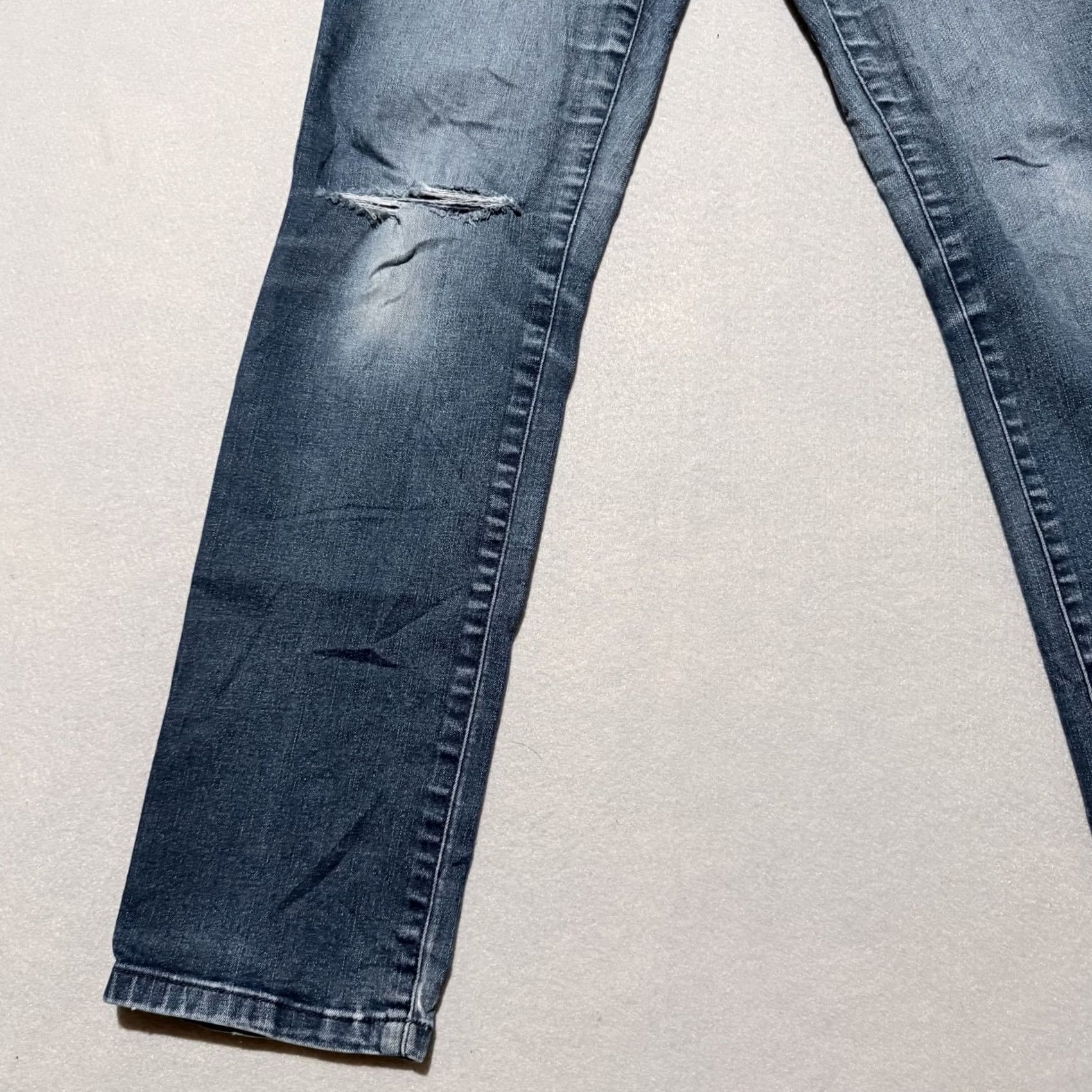 Jones New York Jones New York Jeans Women's Blue Denim Mid Rise Distressed Slim Fit Skinny - 10 Size 32" / US 10 / IT 46 - 5 Thumbnail