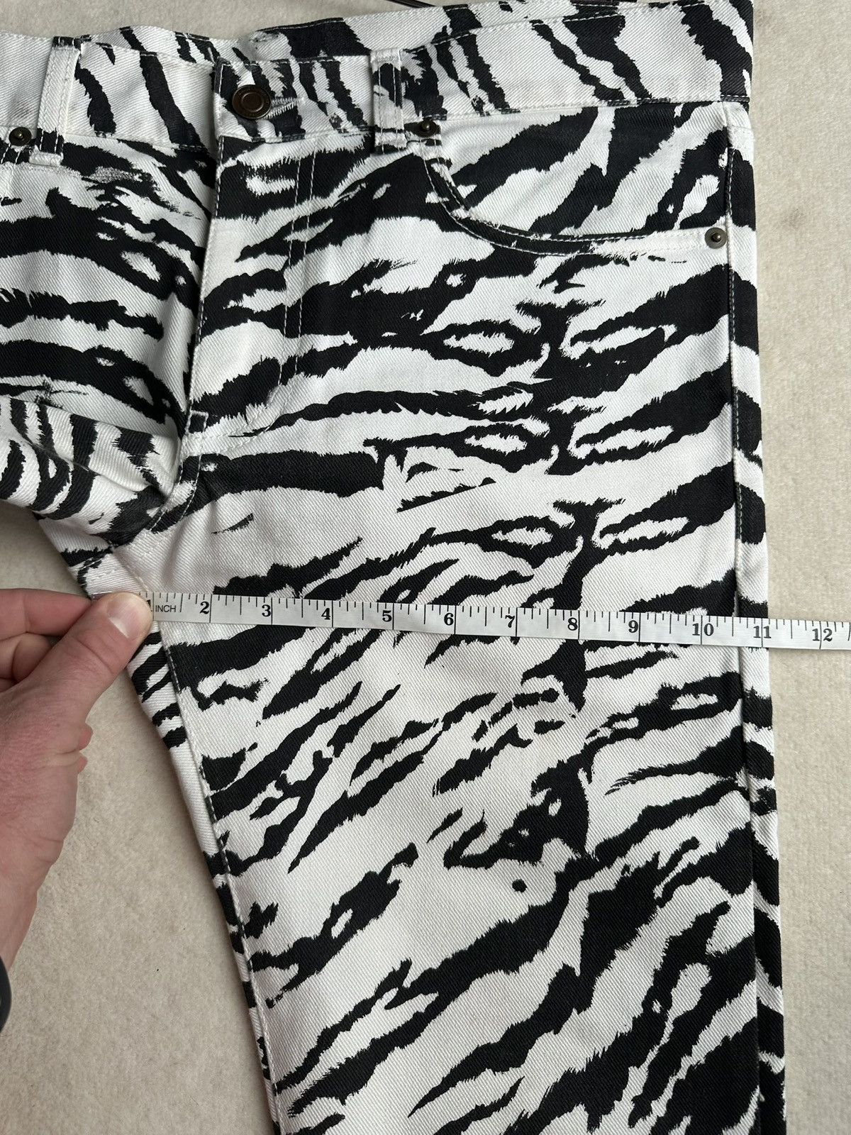 Saint Laurent Paris Grail SS14 Saint Laurent zebra denim jeans Hedi 31 D02 Size US 31 - 5 Thumbnail