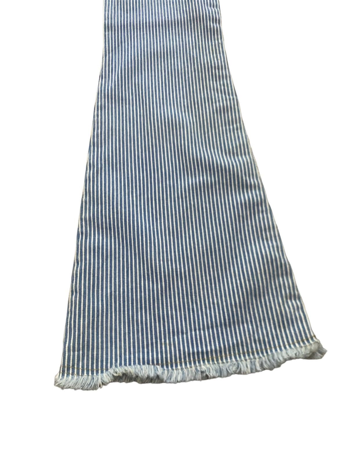 If Six Was Nine × Japanese Brand × KMRii Flare Jeans Jouer Aux Echecs Low Rise Stripe Bush Pants Size US 27 - 9 Thumbnail