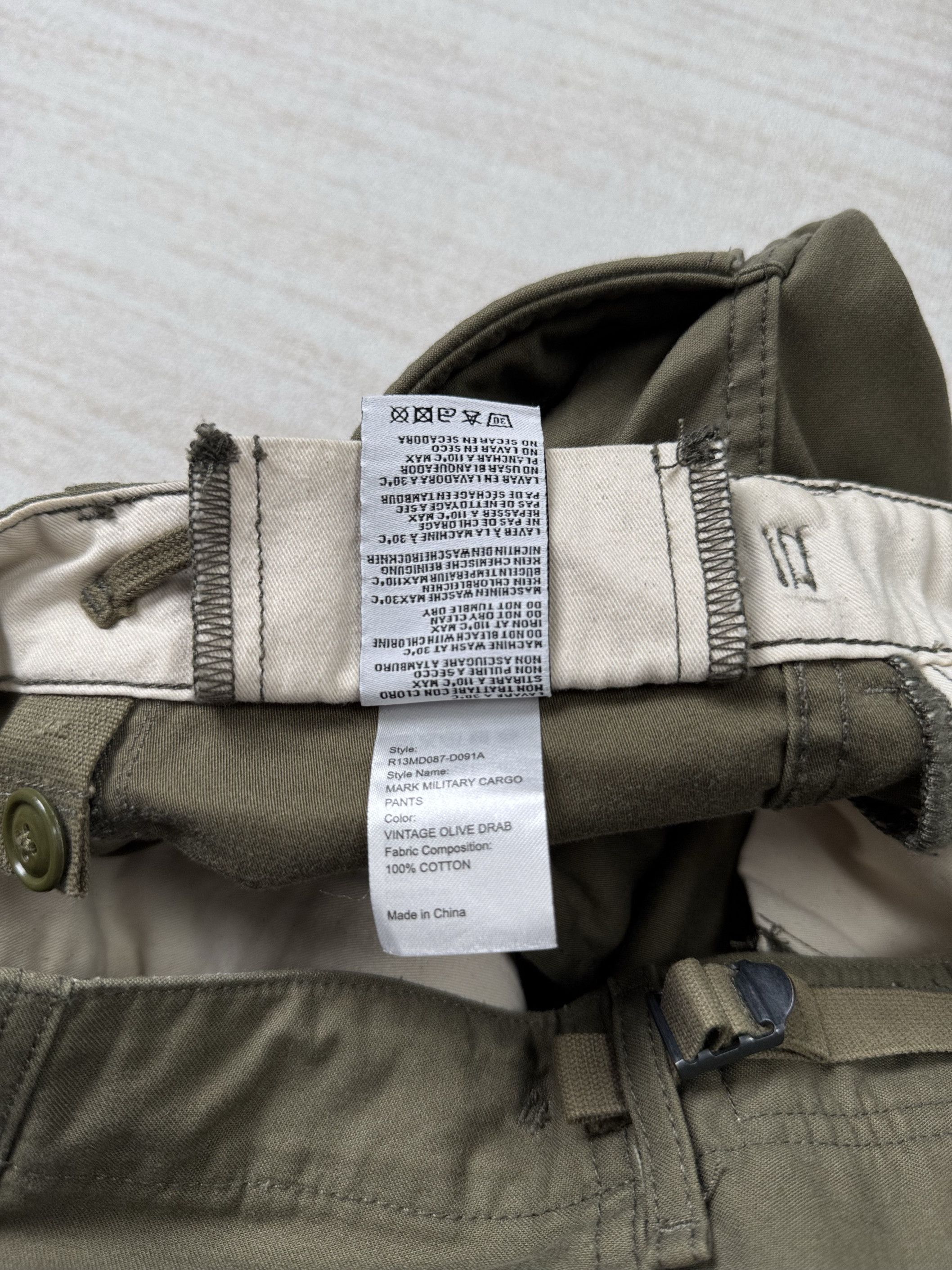 R13 UNWORN* R13 MARK MILITARY CARGO PANTS Vintage Olive Size US 32 / EU 48 - 10 Thumbnail