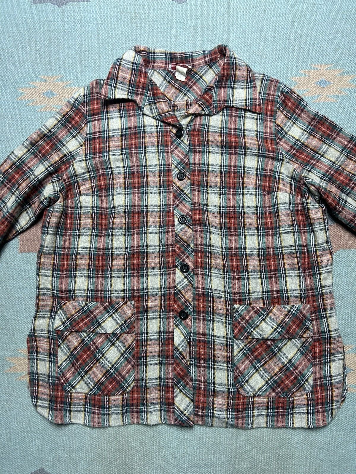 Vintage VTG 70s 49er shirt jacket shacket 2 pocket chore plaid large Size US L / EU 52-54 / 3 - 2 Thumbnail