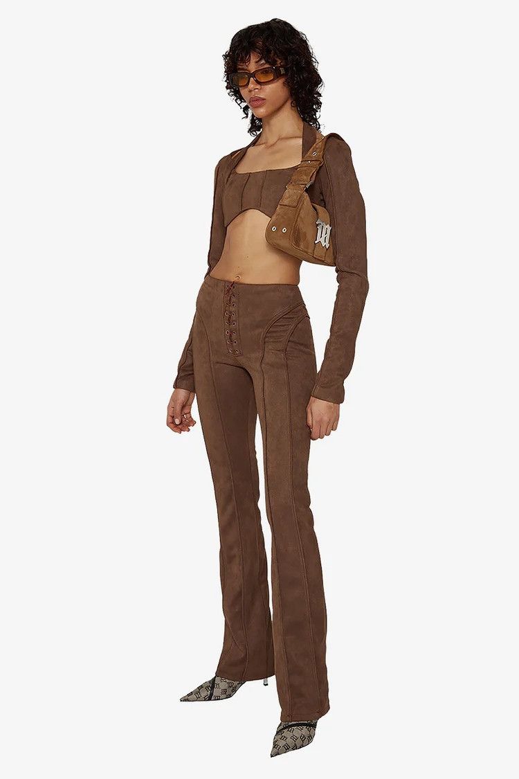 Misbhv $610 MISBHV Vegan Suede Lara Trousers Size 26" / US 2 / IT 38 - 4 Thumbnail