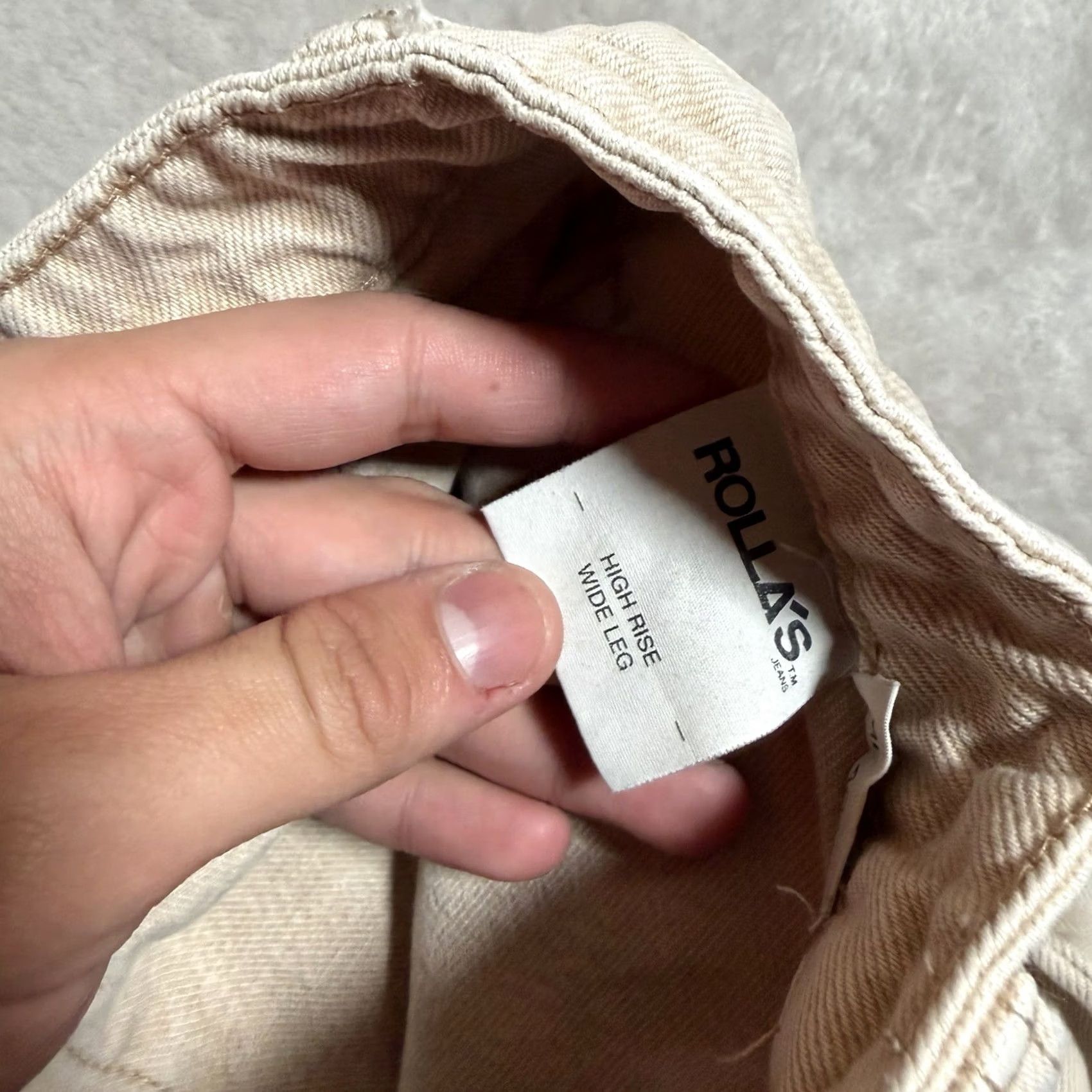 Vintage Rolla’s Sailor Jeans Beige 29 High Rise Wide Leg 5-Pocket Denim Pants Womens Regular Size 29 Jeans Hanwears? Size 29" - 5 Thumbnail