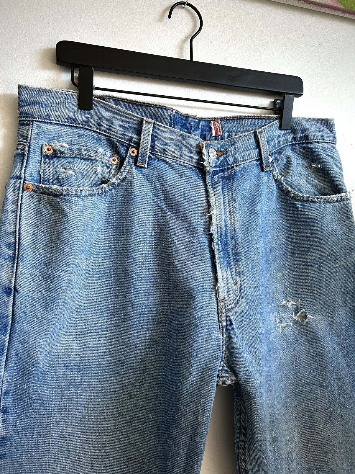 Levi's Y2K Levi’s 505 Distressed Light Wash Jeans Size US 36 / EU 52 - 4 Thumbnail