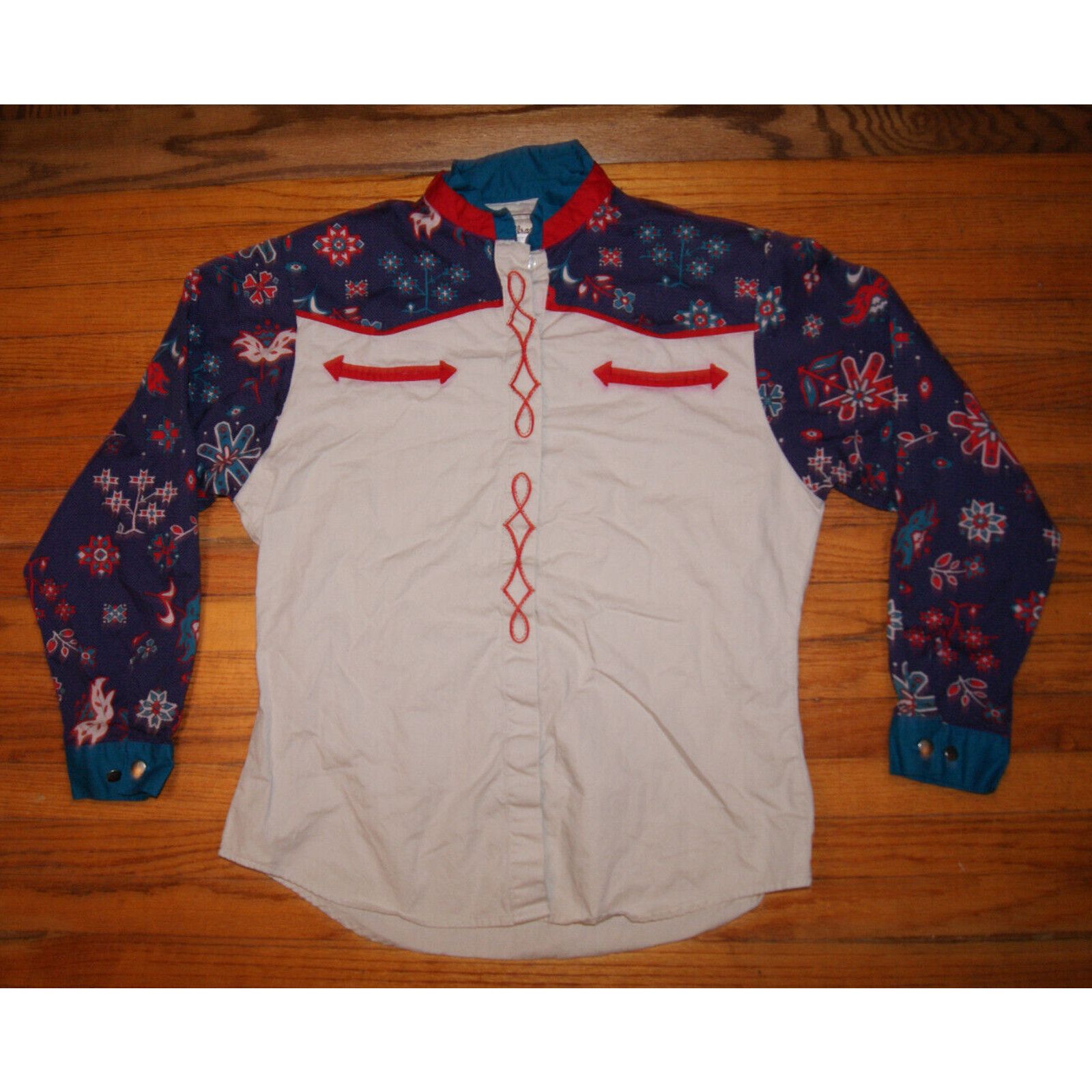 Wrangler VTG Wrangler Western Button Shirt Womens Large Rodeo Cowgirl Size L / US 10 / IT 46 - 1 Thumbnail