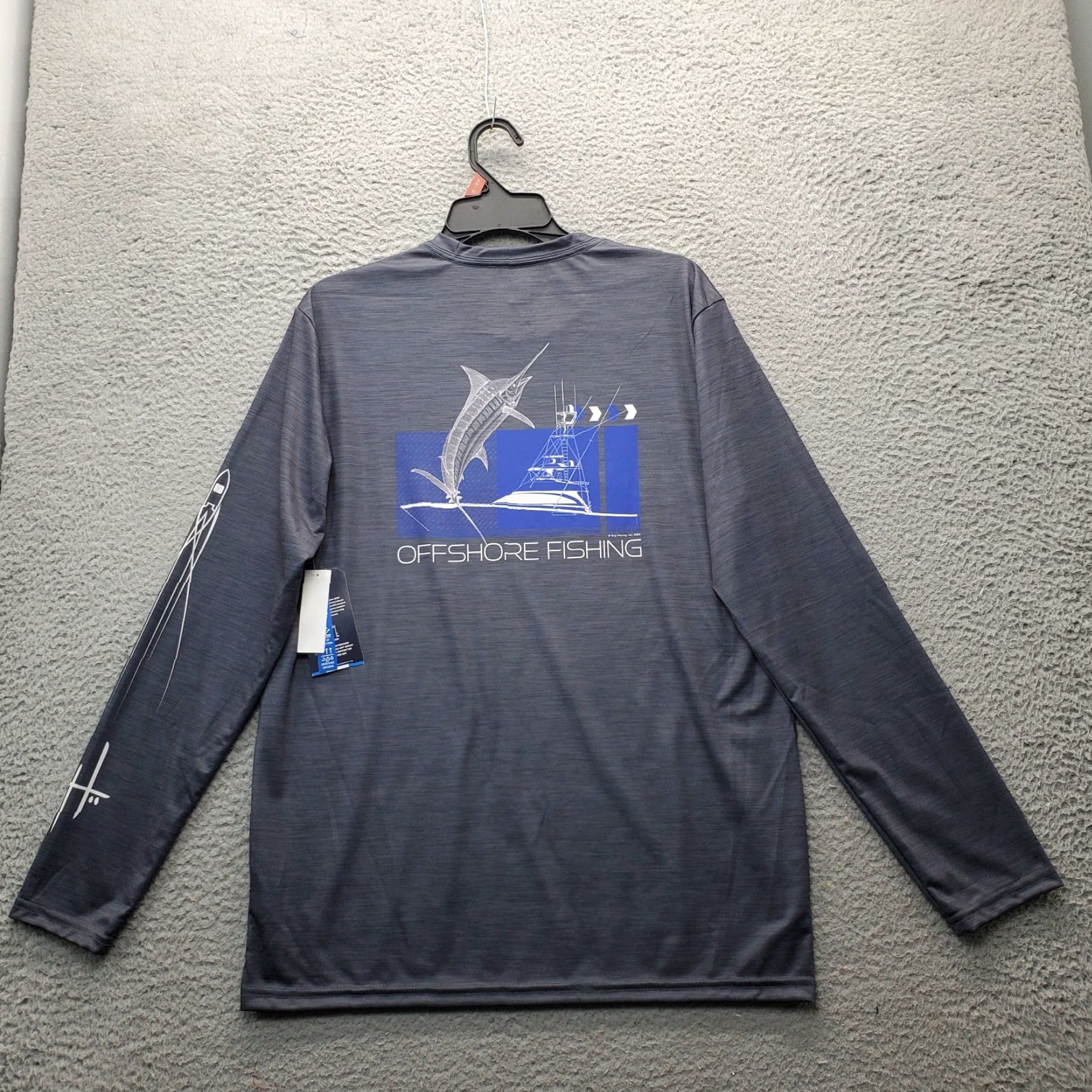 Guy Harvey Guy Harvey Fishing Performance Shirt Mens M Gray Moisture Wicking Crew Neck Shirt Size US M / EU 48-50 / 2 - 2 Thumbnail