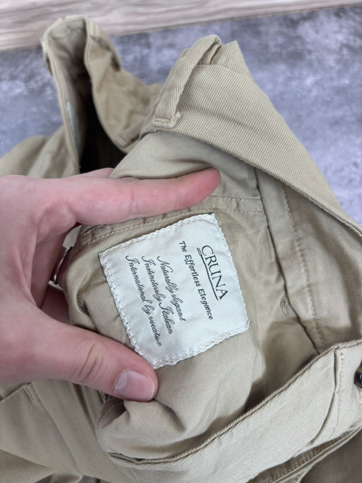 Other Cruna Men’s Beige Brown Chino Pants Trousers Cotton Blend Size US 34 / EU 50 - 12 Thumbnail