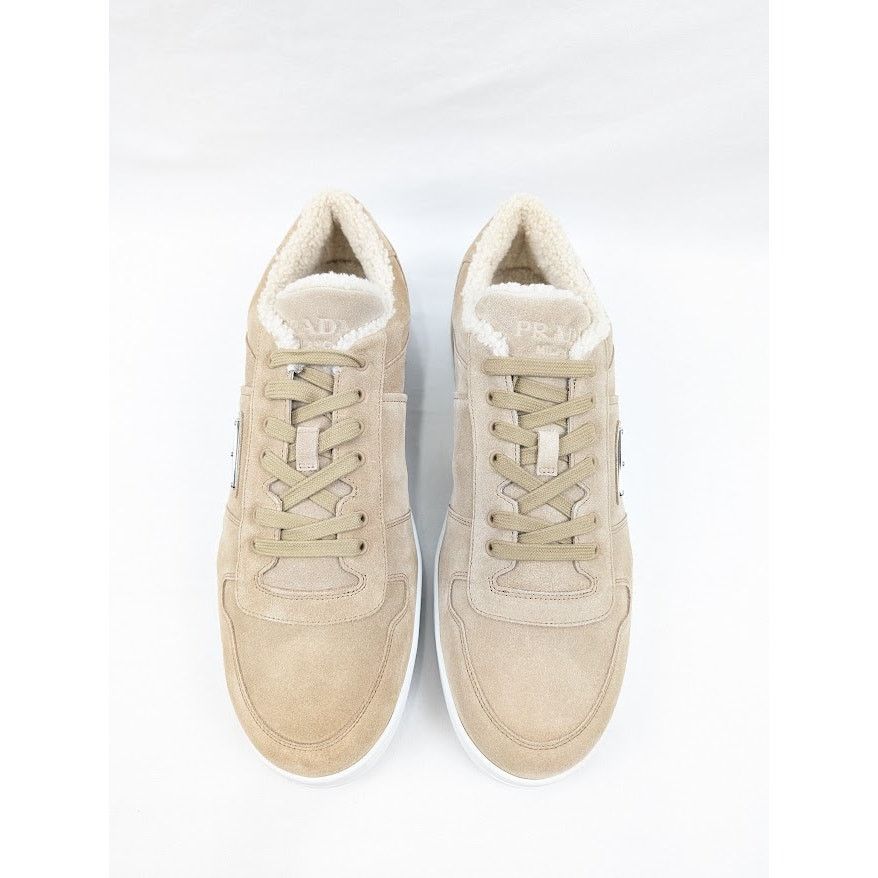 Prada o1rshd1 Downtown Shearling Sneakers in Beige Size US 13 / EU 46 - 14 Thumbnail