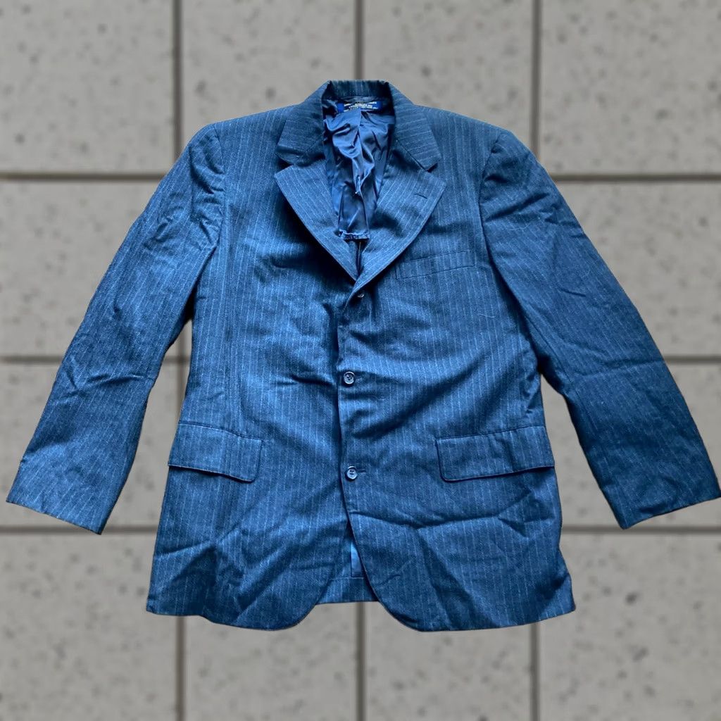 Brooks Brothers VINTAGE Brooks Brothers Blazer Mens 42 Gray Pinstripe Wool Tweed Herringbone Size 42R - 1 Thumbnail