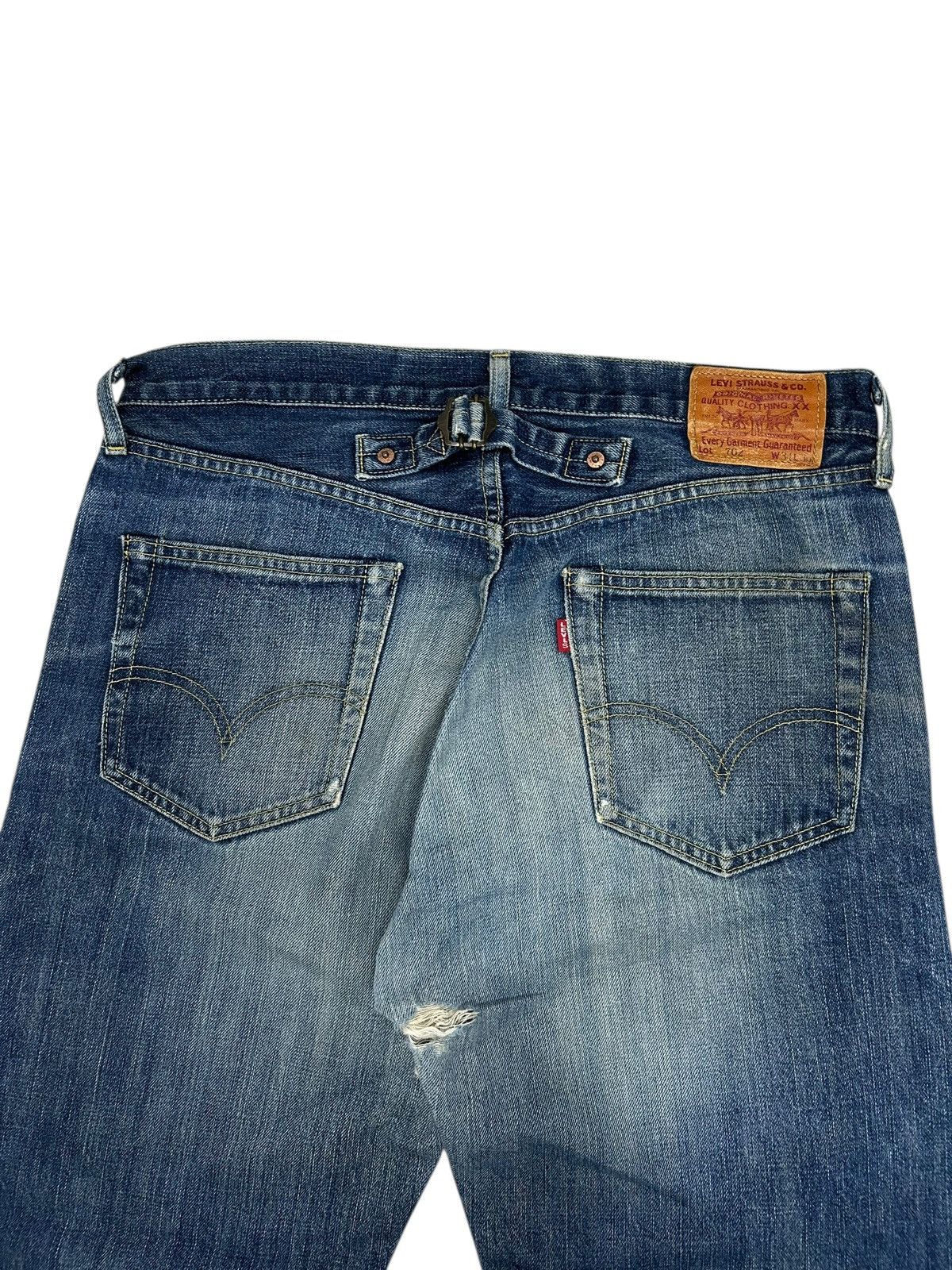 Levi's Vintage Levis 702 Big E Button Fly Buckle Selvedge Distress Size US 33 - 20 Thumbnail