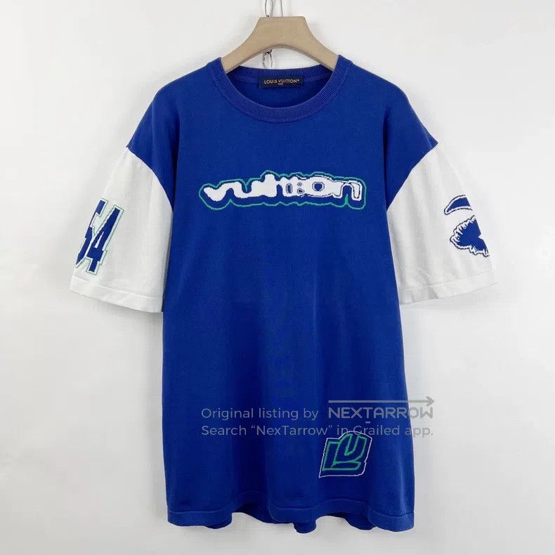 Louis Vuitton Louis Vuitton 1854 White and Blue Knit Short Sleeve Size US XXL / EU 58 / 5 - 1 Thumbnail