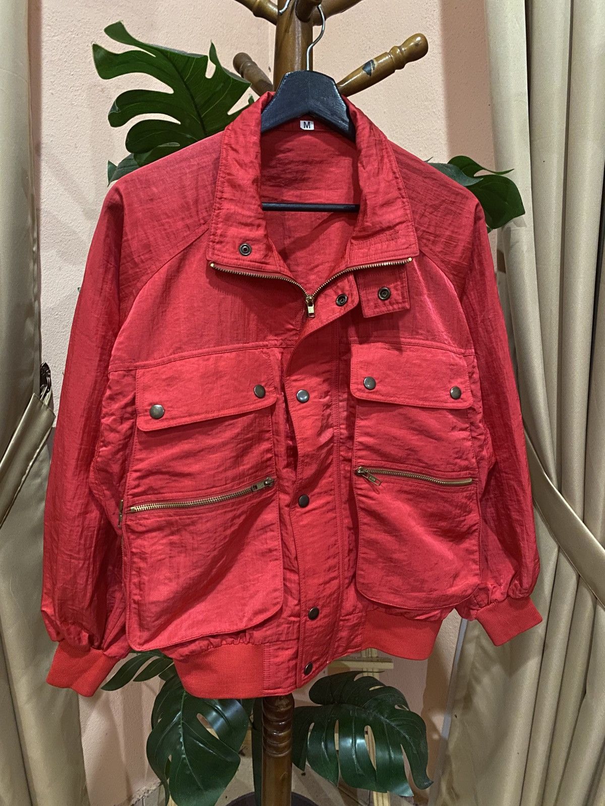 Issey Miyake 1980s Issey Miyake Skyline Yanmar Vintage Red Utility Jacket Size US M / EU 48-50 / 2 - 3 Thumbnail